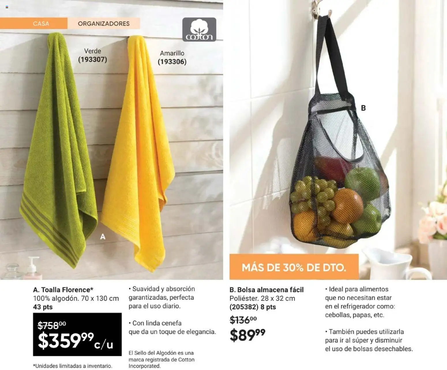 Vista previa las ofertas de la tienda AVON - AVON Casa & Estilo 8 2026 desde el 08/05/2026 - Refrigerador, Bolsa, Alimentos, Algodón, Toalla