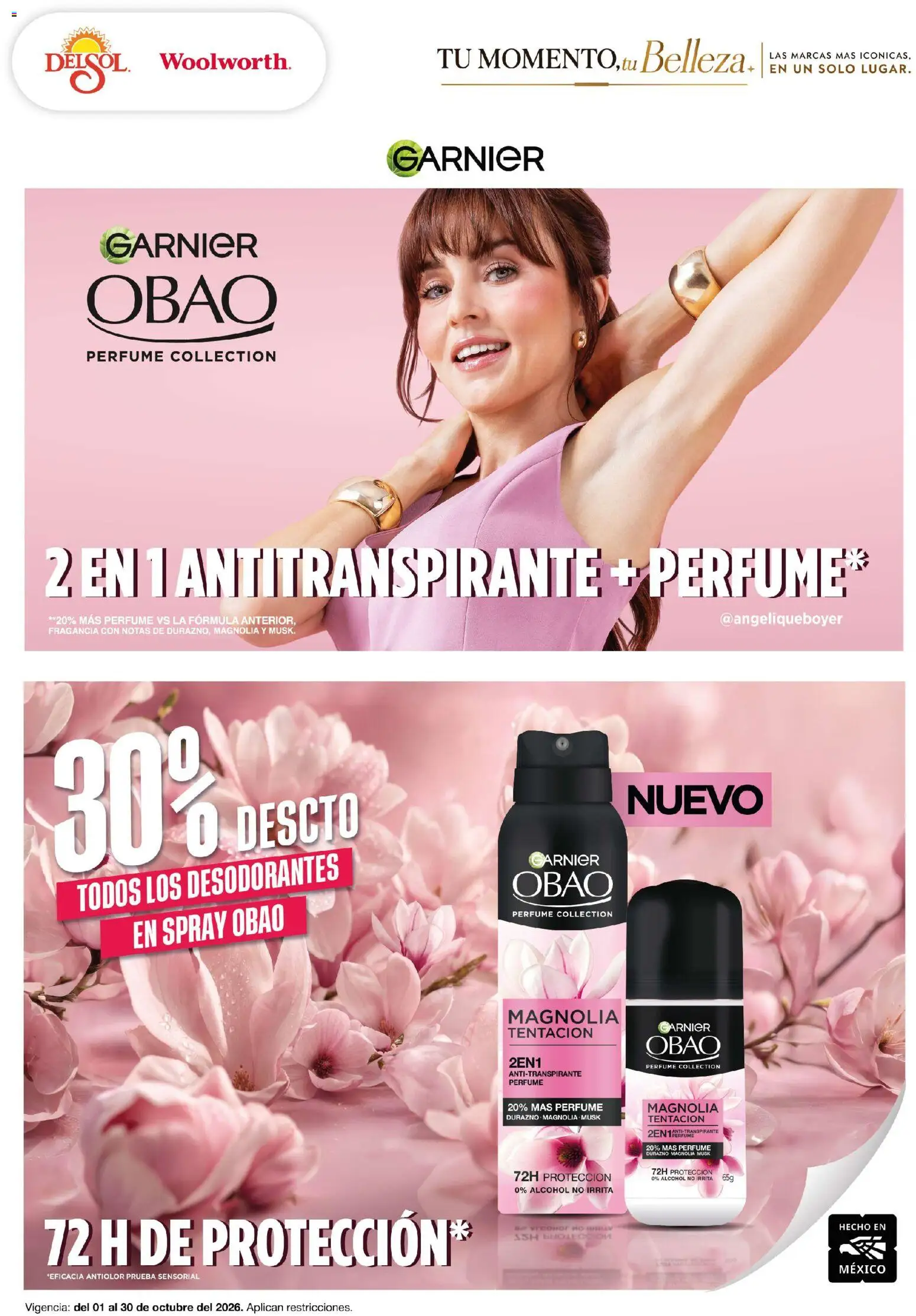 Vista previa las ofertas de la tienda Del Sol y Woolworth - Del Sol y Woolworth catálogo Tu momento, tu belleza solo desde el 01/10/2026 - Perfume, Alcohol, Durazno, Fragancia, Antitranspirante