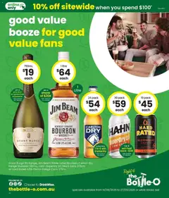 Preview of catalogue Good value booze for good value fans 14/09 from shop The Bottle-O valid 14/09/2026