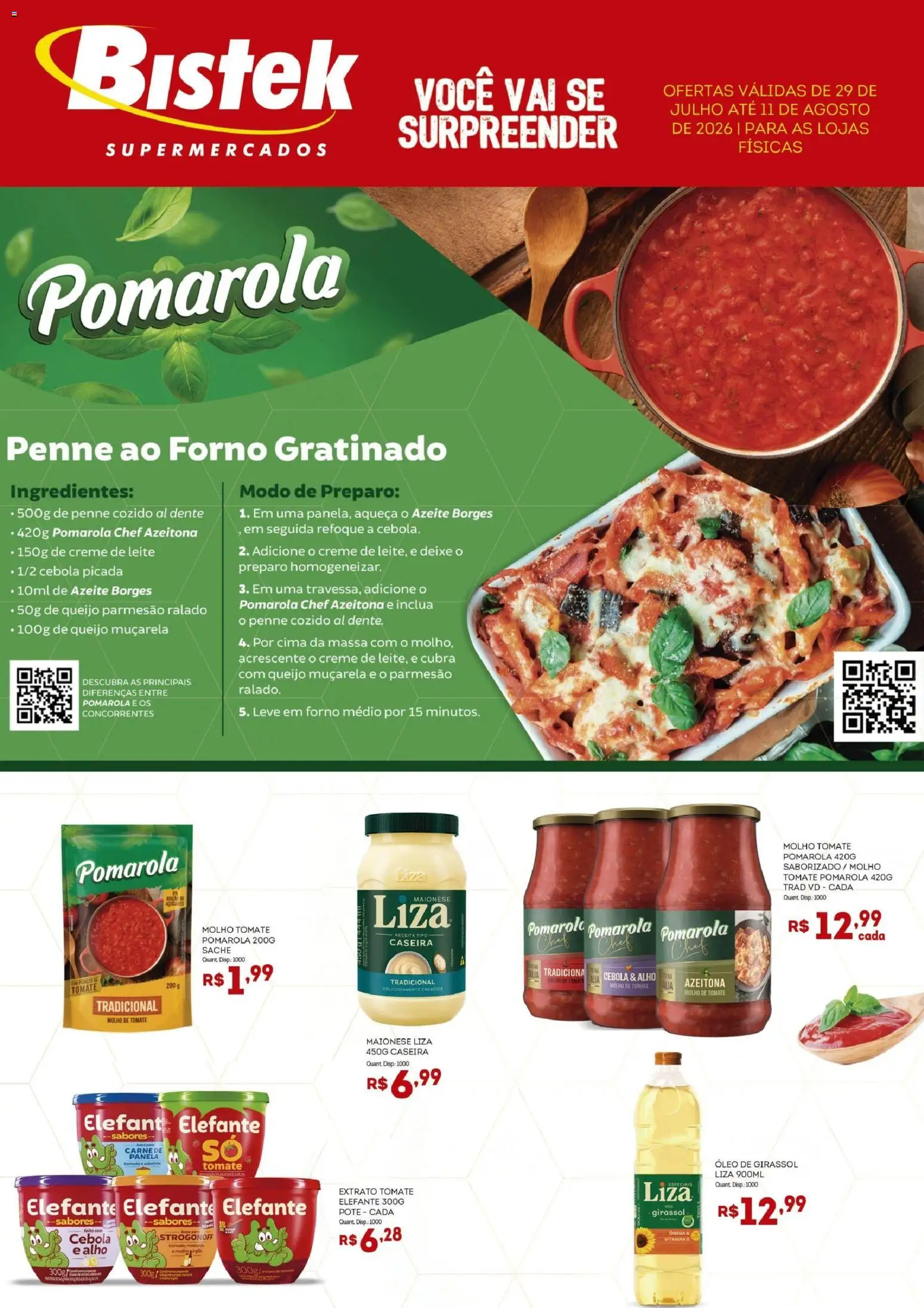 Pré-Visualização do folheto "Bistek Supermercados ofertas Cargil" da loja Bistek Supermercados válido a partir de 29/07/2026