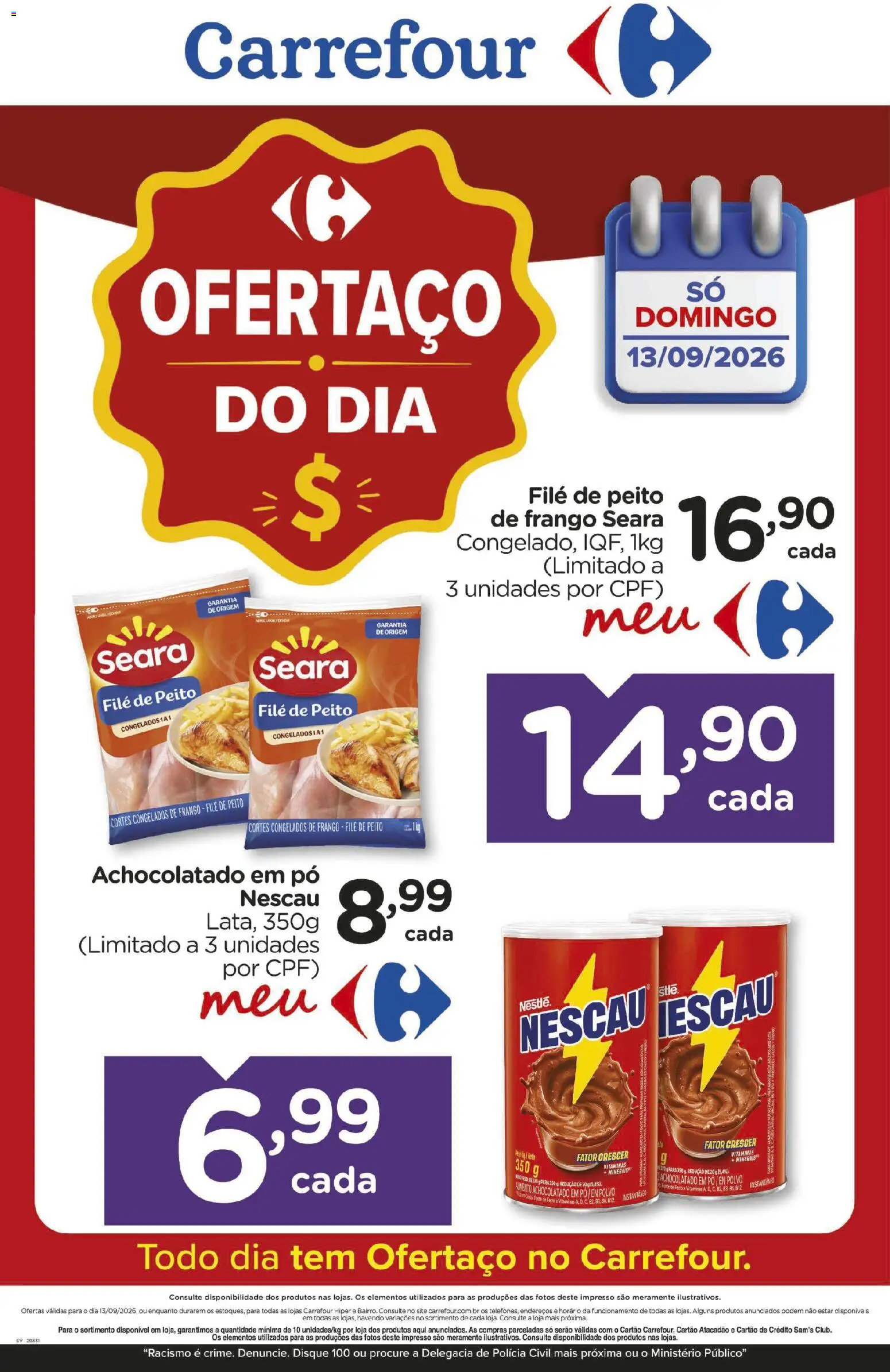 Pré-Visualização do folheto "Carrefour ofertas do Dia" da loja Carrefour válido a partir de 13/09/2026