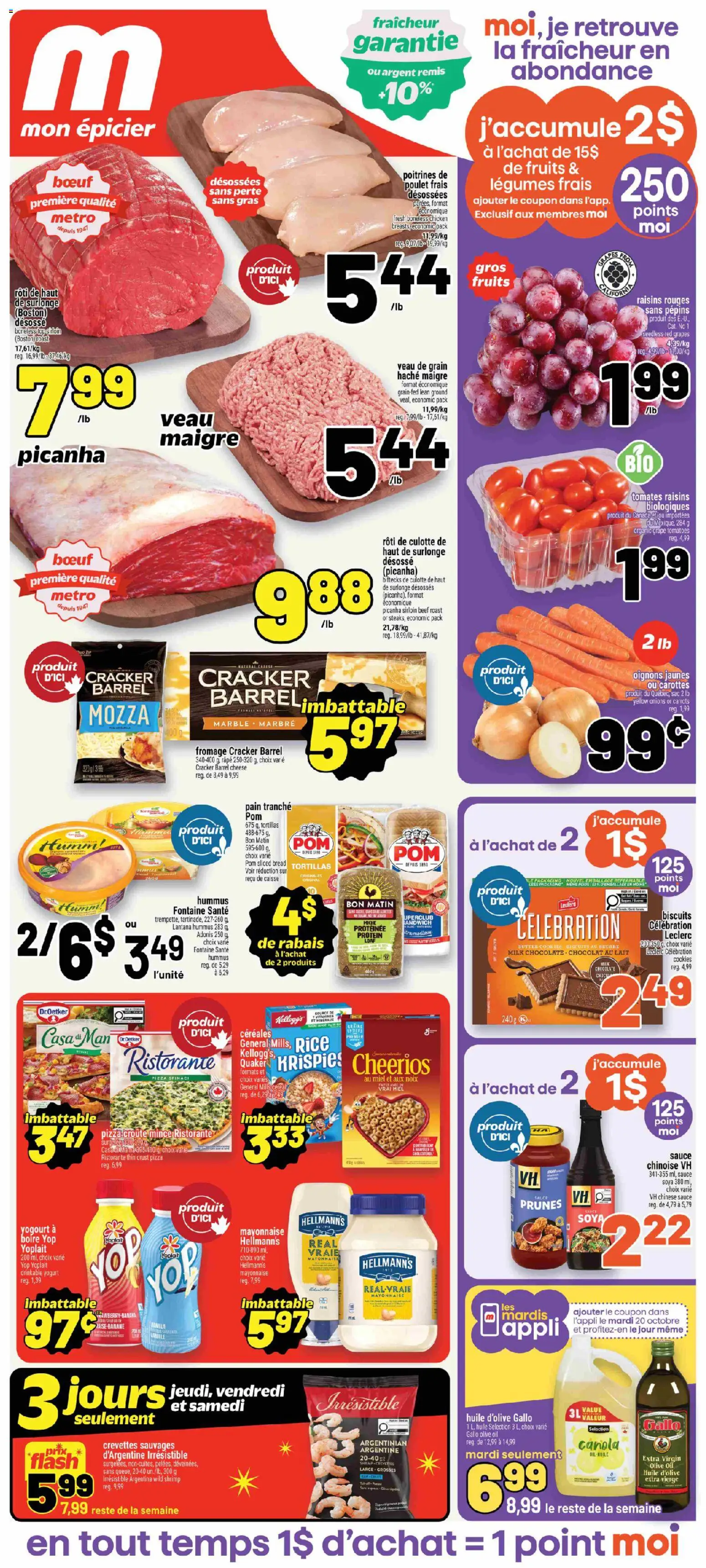 Preview of leaflet Metro circulaire - Mon épicier from shop Metro is valid from Oct 15, 2026