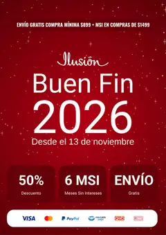 Vista previa las ofertas de la tienda Ilusión - Ilusión Buen Fin aviso desde el 13/10/2026 