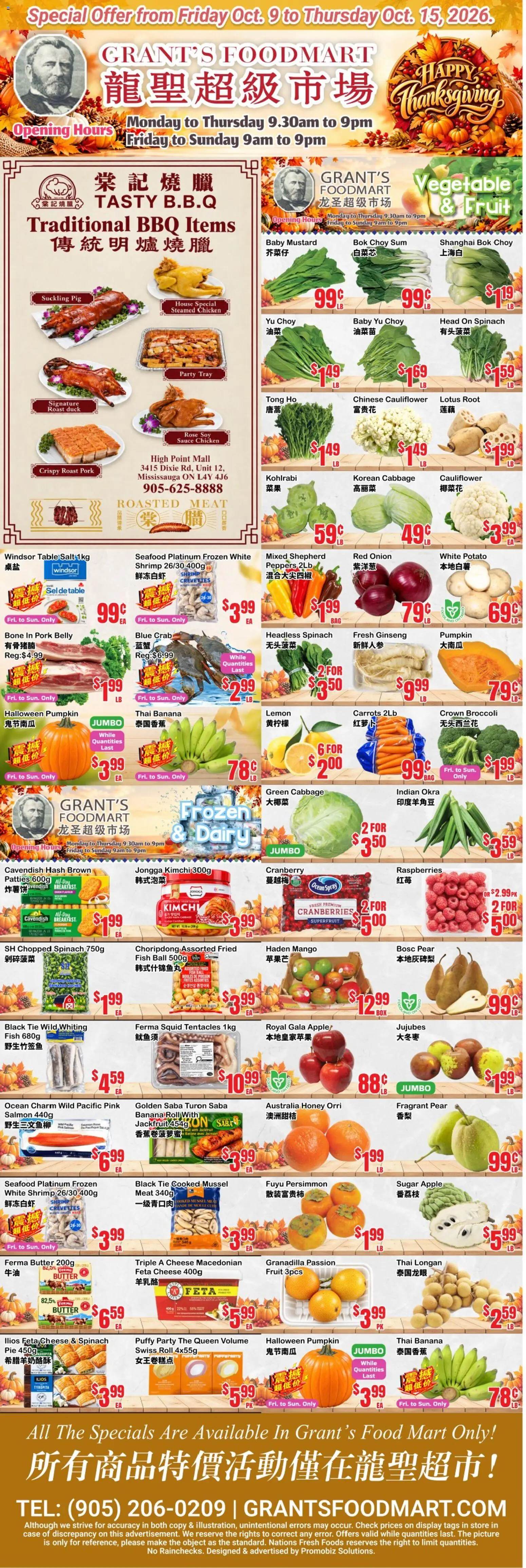 Preview of leaflet Oceans weekly flyer - Grant’s Foodmart from shop Oceans is valid from Oct 09, 2026