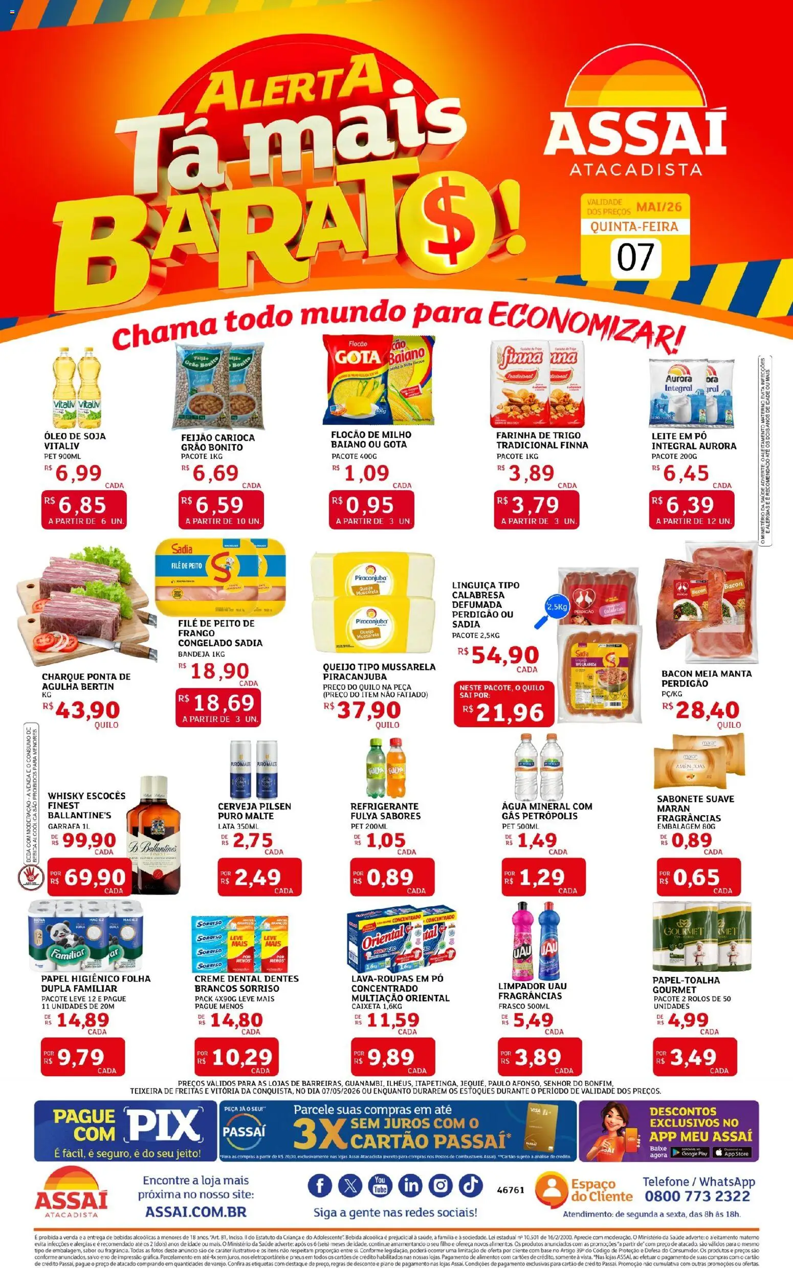 Pré-Visualização do folheto "Assaí Atacadista ofertas - BA" da loja Assaí Atacadista válido a partir de 07/05/2026