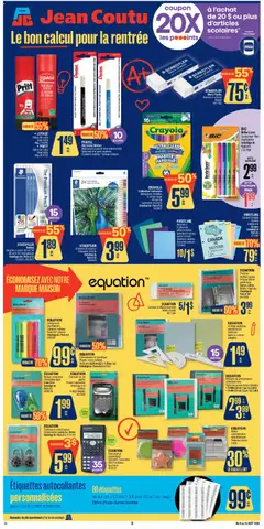 Preview of leaflet Jean Coutu circulaire - Le bon calcul pour la rentrée from shop Jean Coutu is valid from Aug 06, 2026