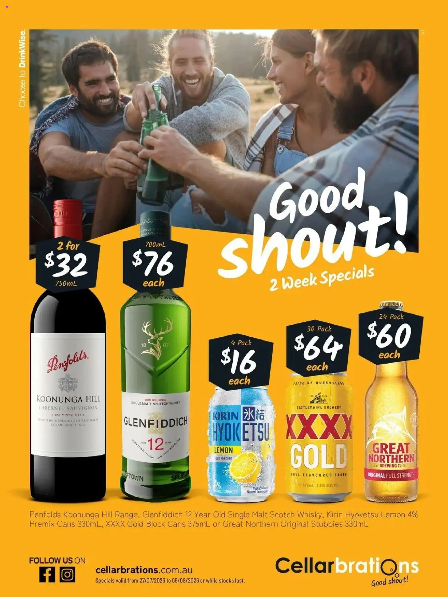 Preview of catalogue Good Shout! 27/07 from shop Cellarbrations valid 27/07/2026