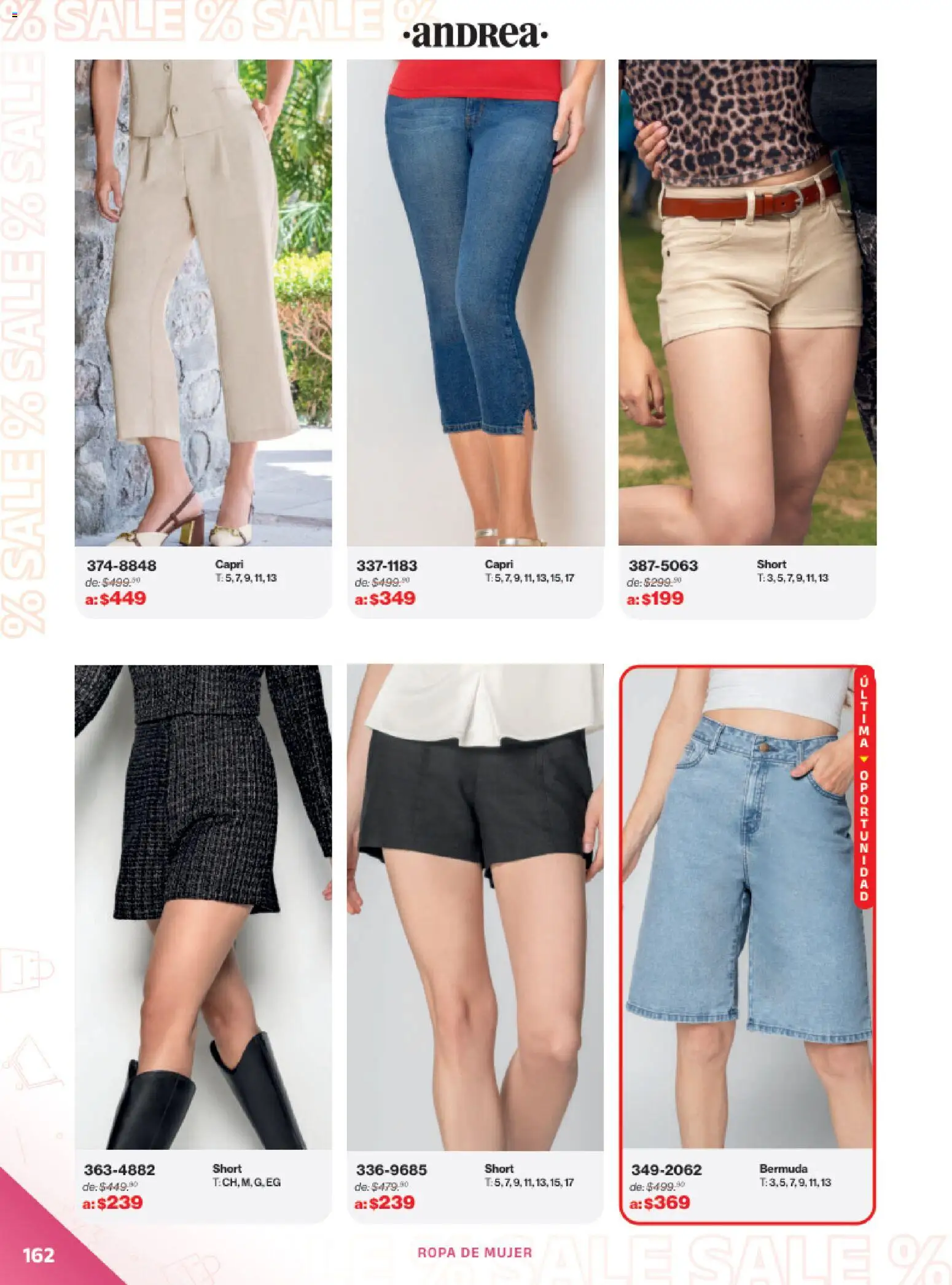 Vista previa las ofertas de la tienda Andrea - Catálogo Outlet desde el 21/12/2025 - Ropa, Short, Bermuda
