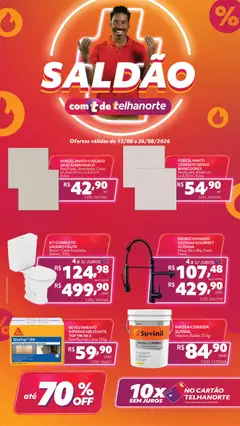 Pré-Visualização do folheto "Telhanorte - Ofertas atuais" da loja Telhanorte válido a partir de 13/08/2026