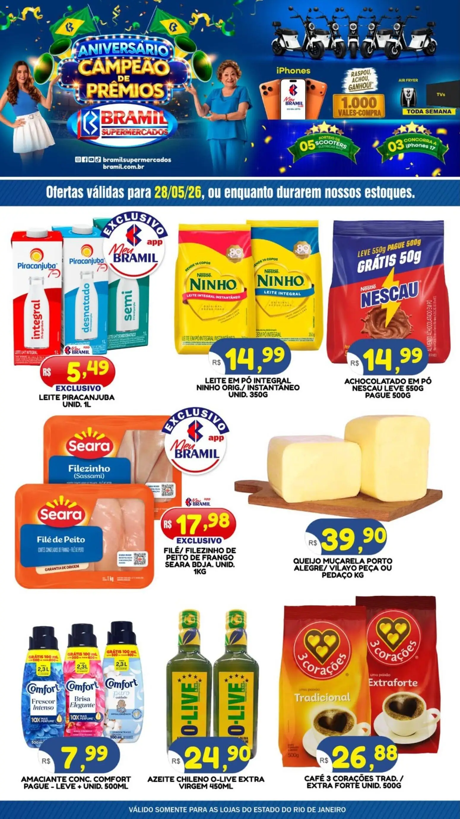 Pré-Visualização do folheto "Bramil Supermercados ofertas do Dia" da loja Bramil Supermercados válido a partir de 28/05/2026