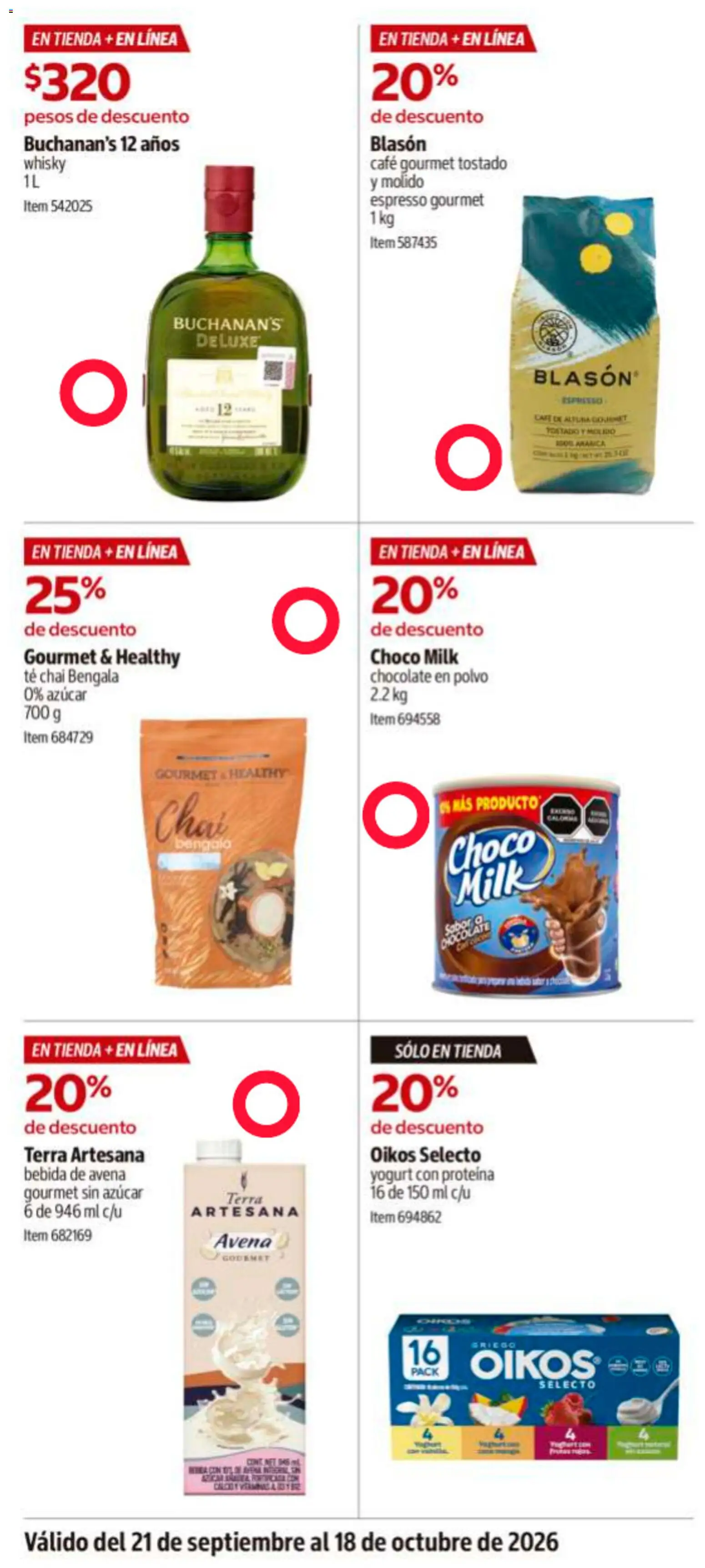 Vista previa las ofertas de la tienda Costco - Costco catálogo desde el 21/09/2026 - Café, Chocolate, Té, Whisky, Proteína, Azúcar, Avena, Polvo