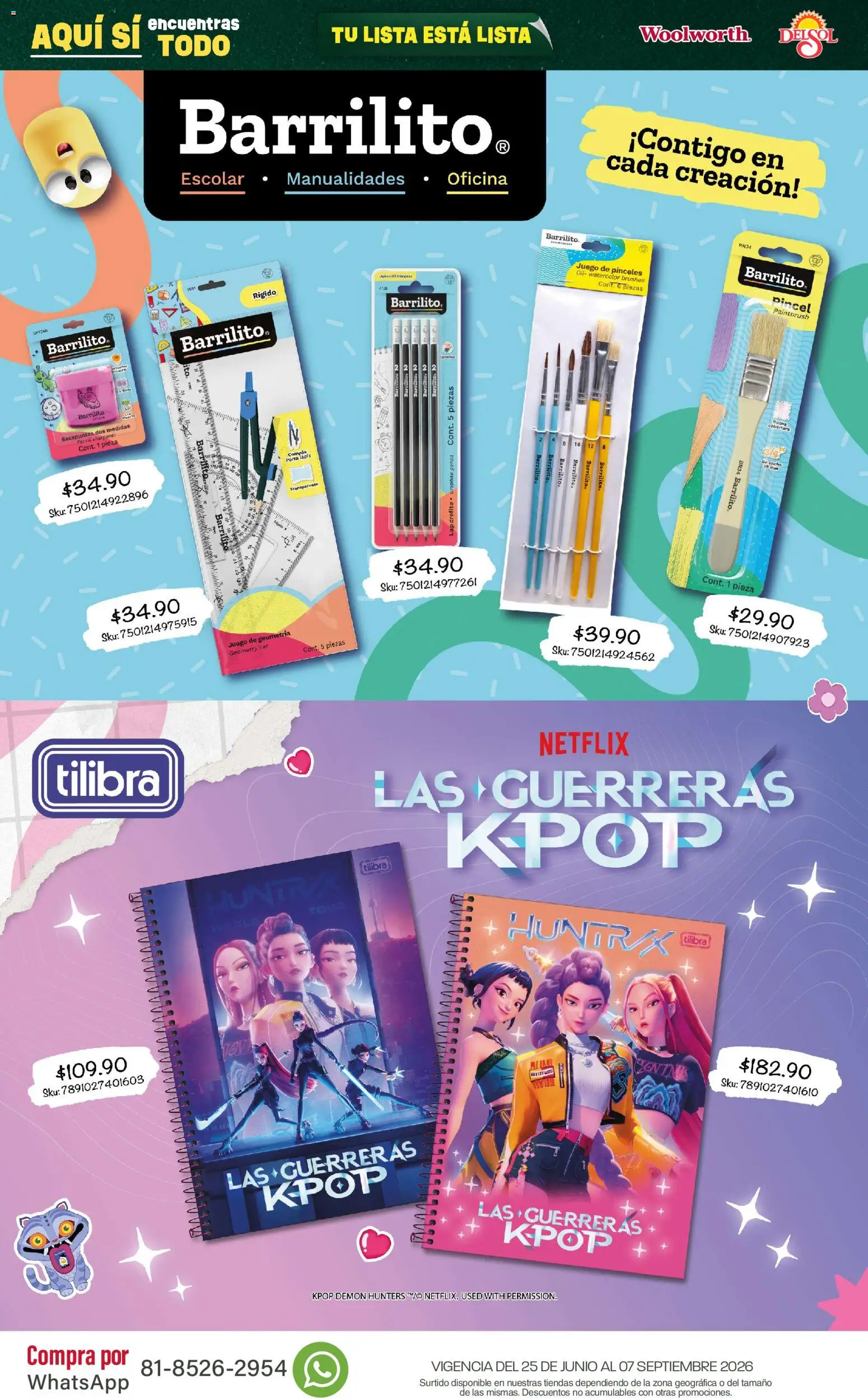 Vista previa las ofertas de la tienda Del Sol y Woolworth - Del Sol y Woolworth catálogo Back To School desde el 25/06/2026 