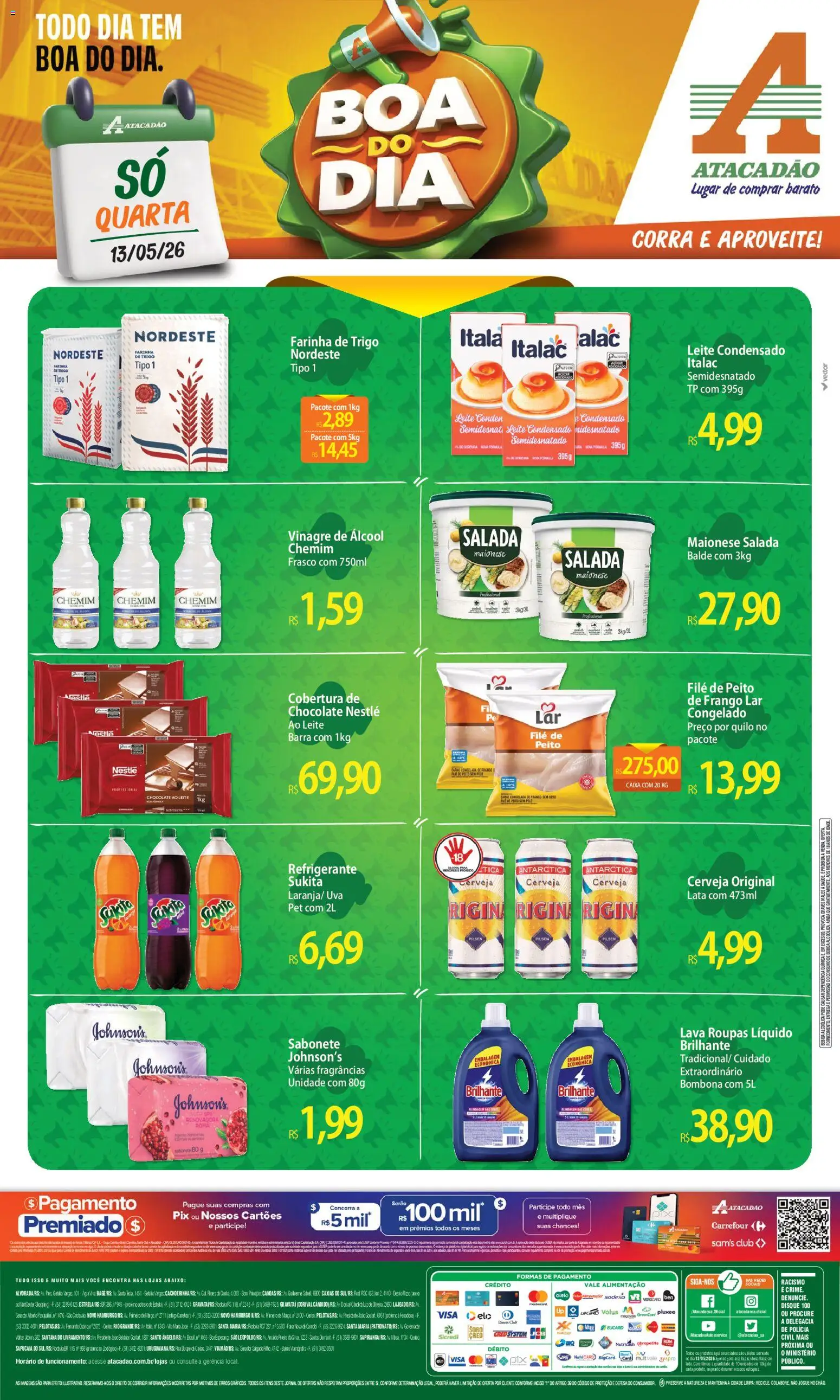 Pré-Visualização do folheto "Atacadão ofertas - RS" da loja Atacadão válido a partir de 13/05/2026