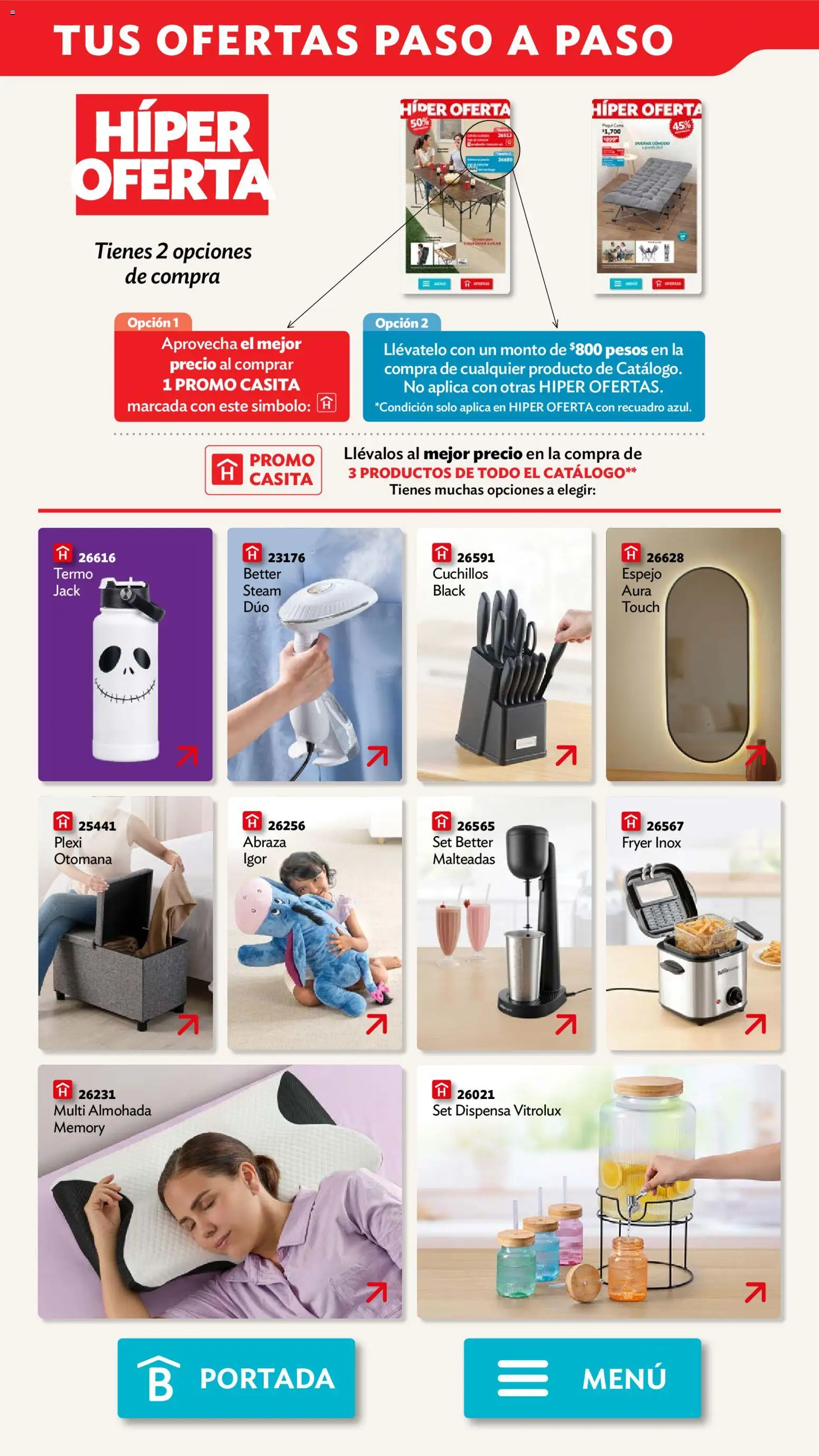 Vista previa las ofertas de la tienda Betterware - Betterware campaña 10 2026 desde el 28/09/2026 - Termo, Espejo, Almohada, Cuchillos