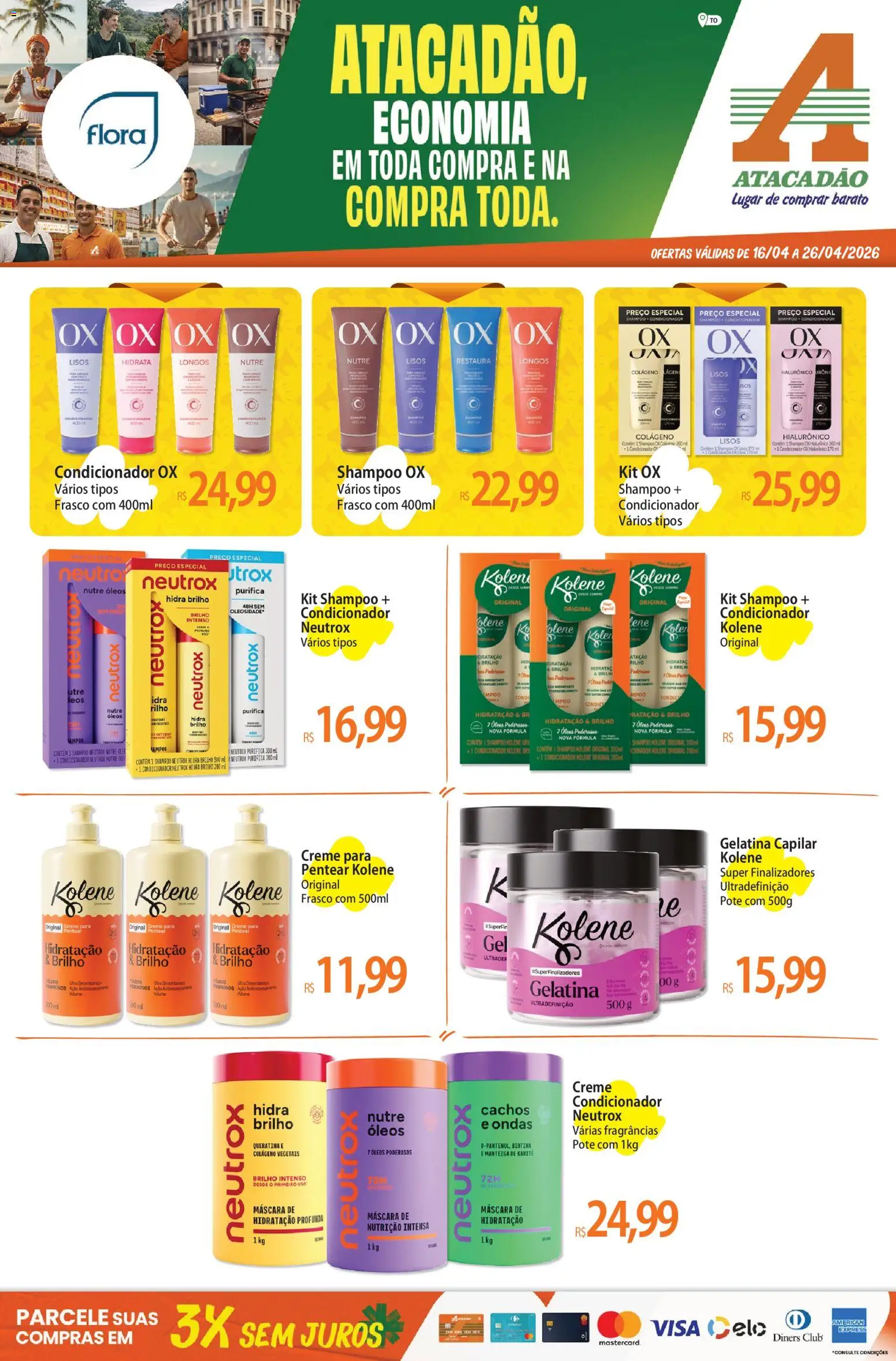 Pré-Visualização do folheto "Atacadão ofertas - DF" da loja Atacadão válido a partir de 16/04/2026 - Shampoo, Colágeno, Manteiga, Creme, Gelatina, Condicionador, Manteiga de karité