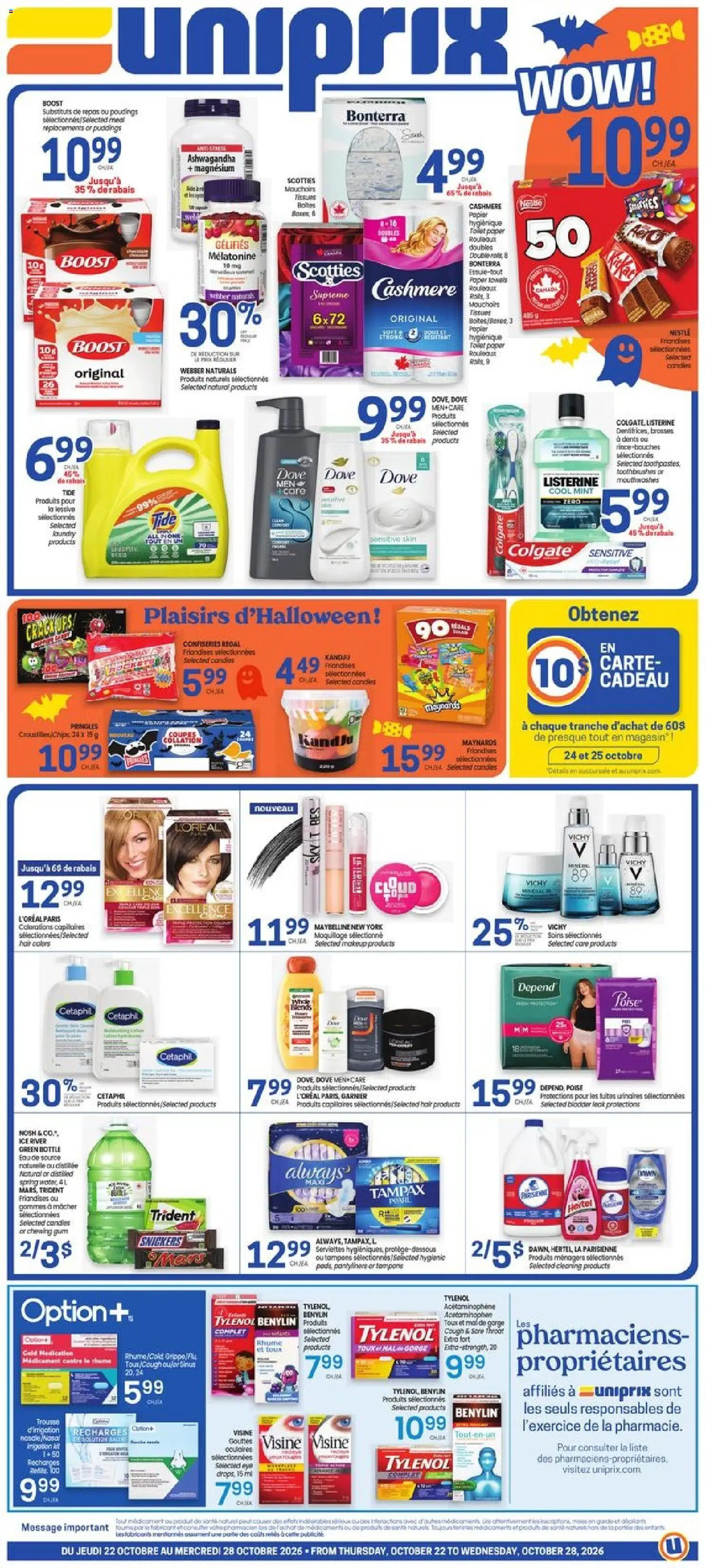 Preview of leaflet Uniprix weekly flyer / circulaire from shop Uniprix is valid from Oct 22, 2026