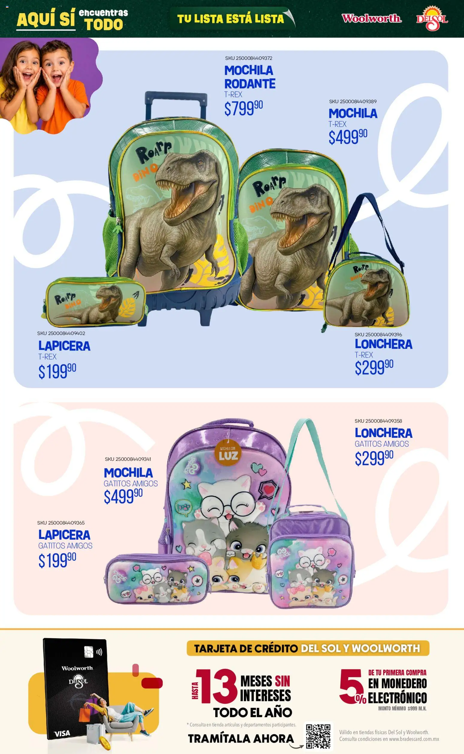 Vista previa las ofertas de la tienda Del Sol y Woolworth - Del Sol y Woolworth catálogo Back To School desde el 25/06/2026 