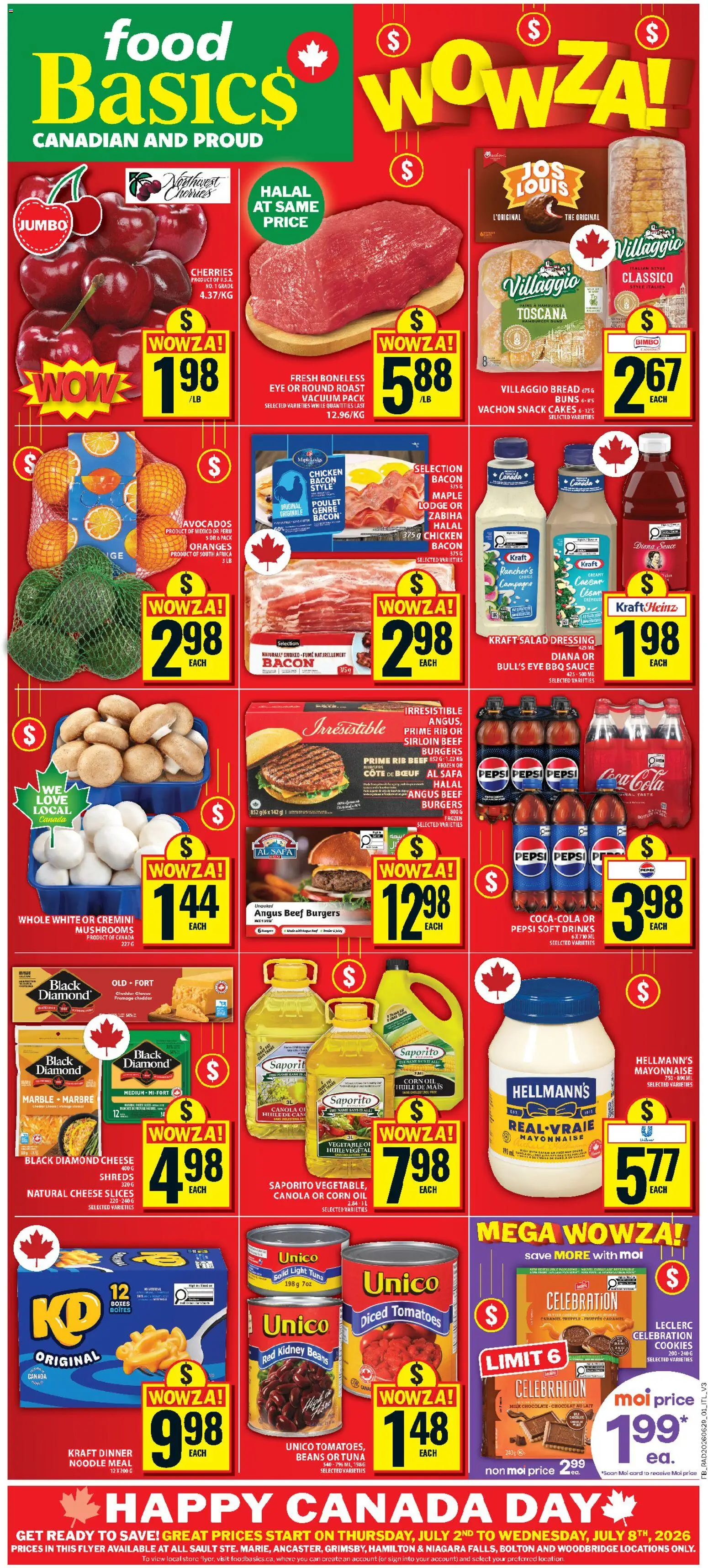 Preview of leaflet Food Basics weekly flyer - Ancaster from shop Food Basics is valid from Jul 02, 2026