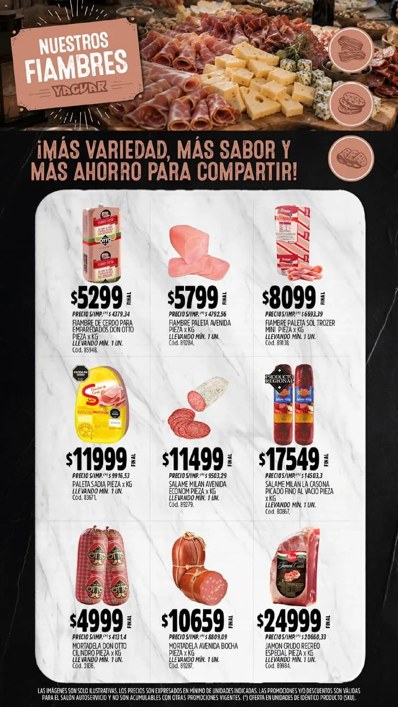Vista previa del folleto de la tienda Yaguar válido desde el 17/07/2026 - Cerdo, Jamón crudo, Mortadela, Salame, Paleta, Jamón