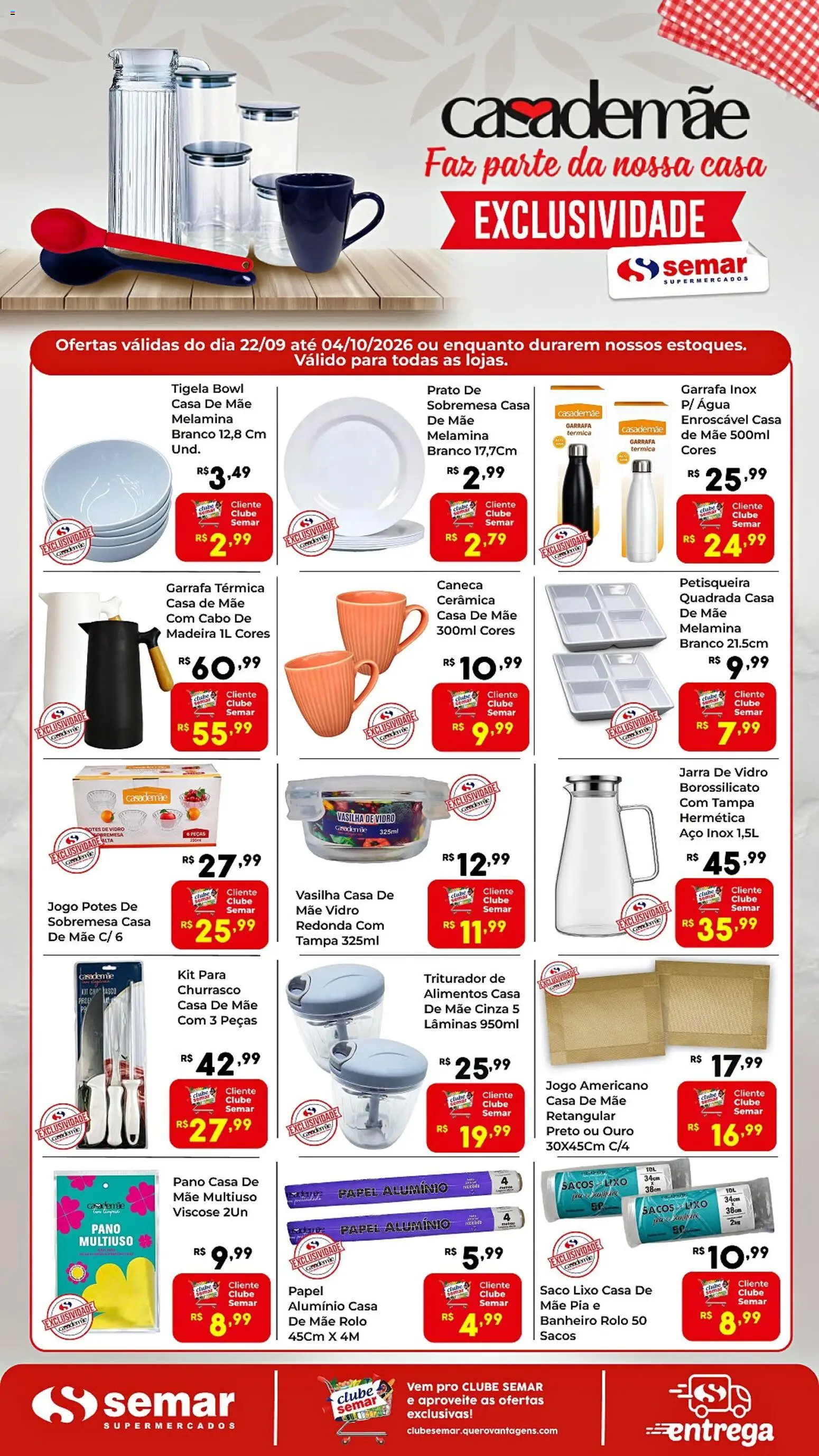 Pré-Visualização do folheto "Semar Supermercado ofertas Casa de Mãe" da loja Semar Supermercado válido a partir de 22/09/2026