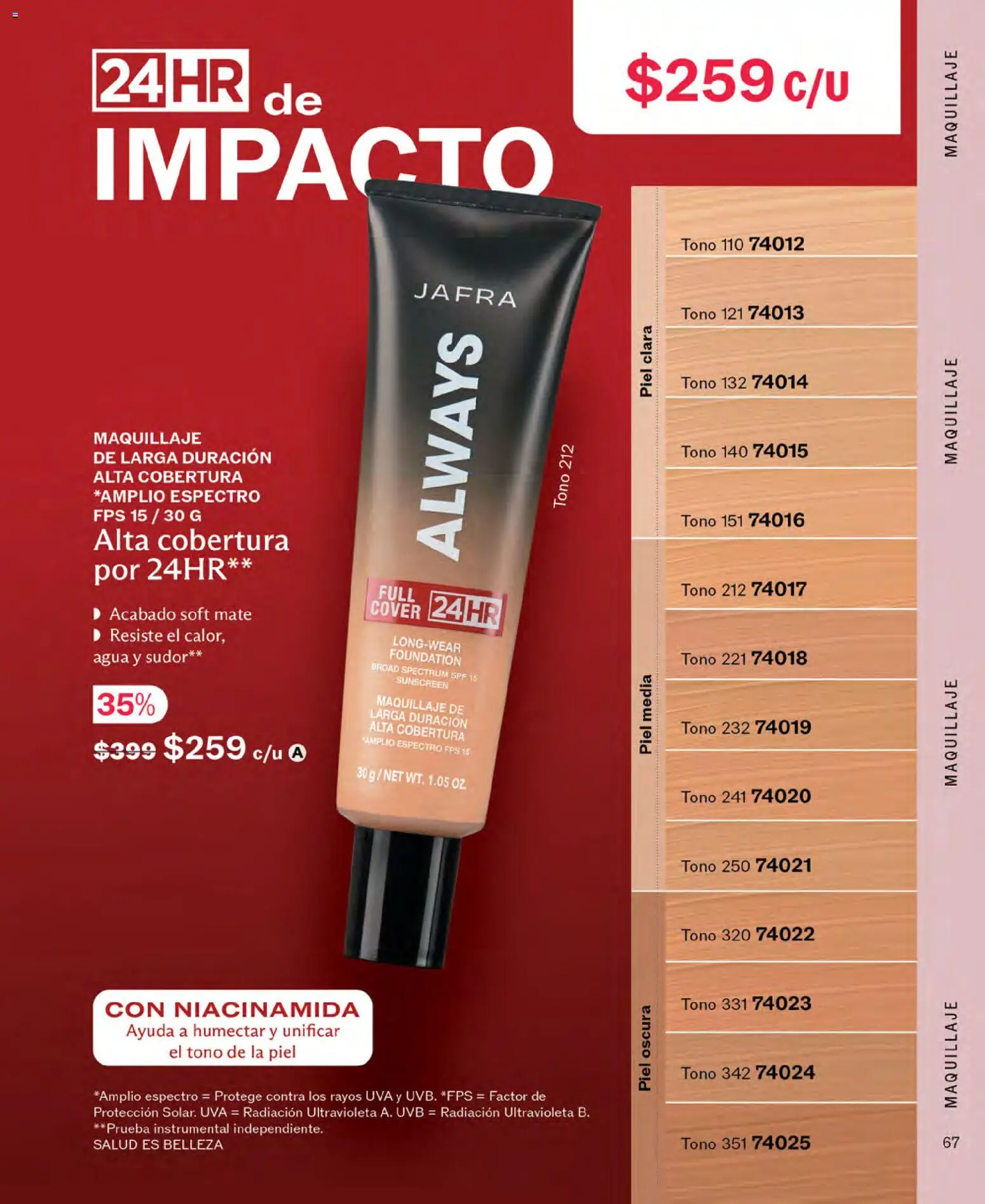 Vista previa las ofertas de la tienda JAFRA - JAFRA catálogo desde el 01/10/2026 - Agua, Maquillaje, Uva, Mate