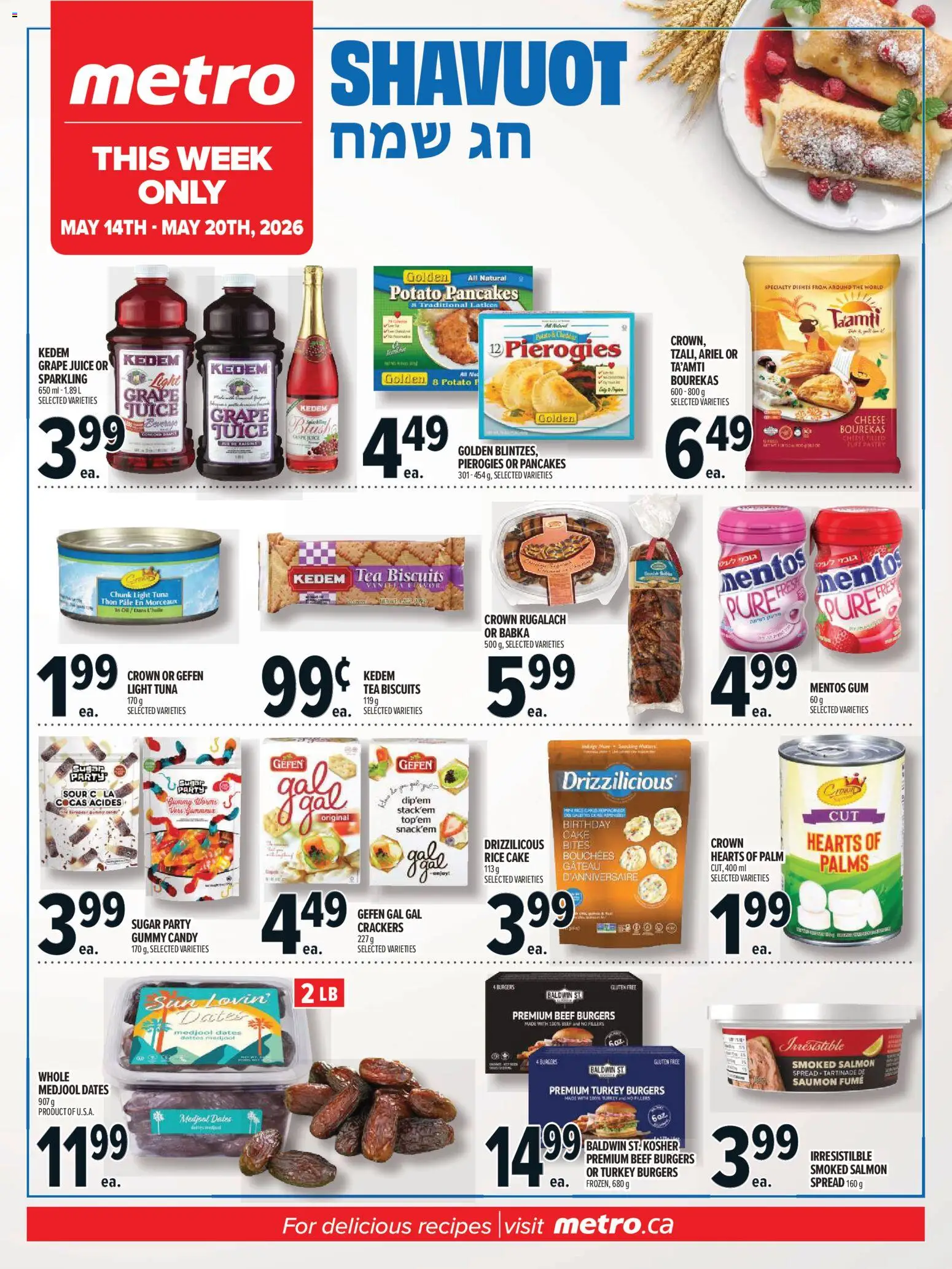 Preview of leaflet Metro flyer - Shavuot from shop Metro is valid from May 14, 2026