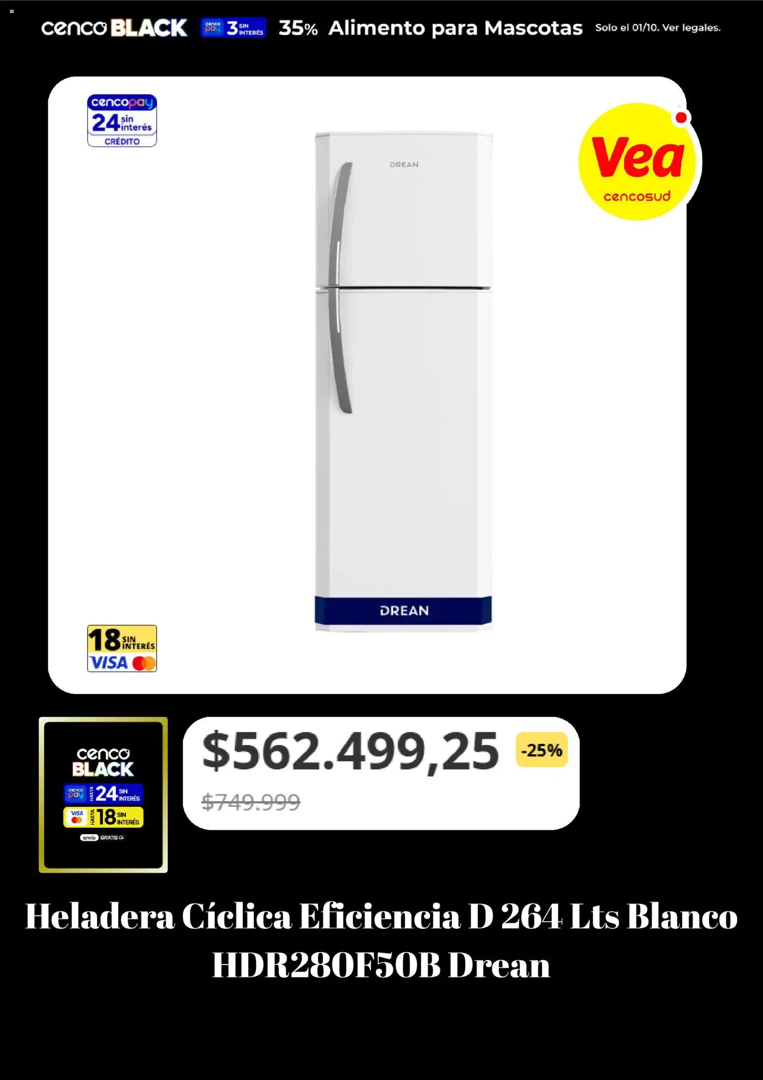 Vista previa del folleto de la tienda Vea válido desde el 28/09/2026 - Heladera