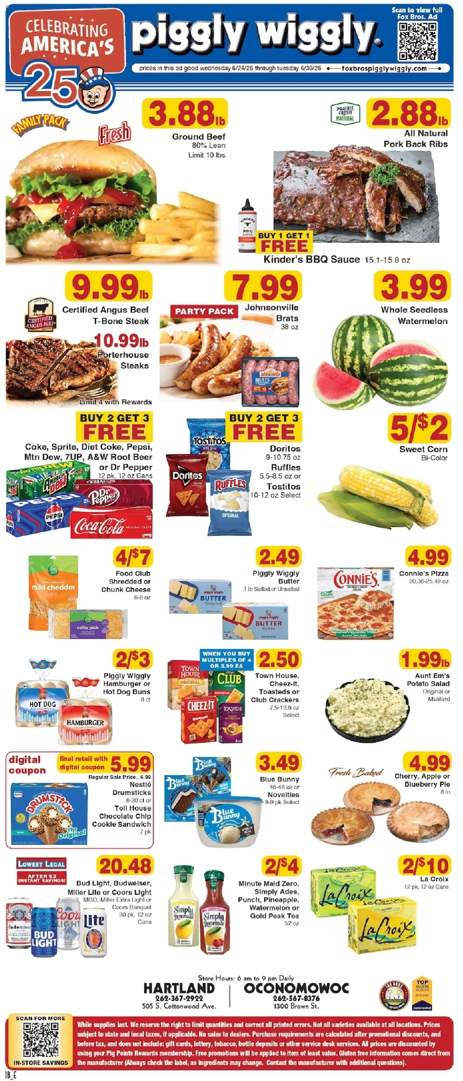 Ad Preview of Piggly Wiggly Piggly Wiggly Weekly Ad from 06/24/2026