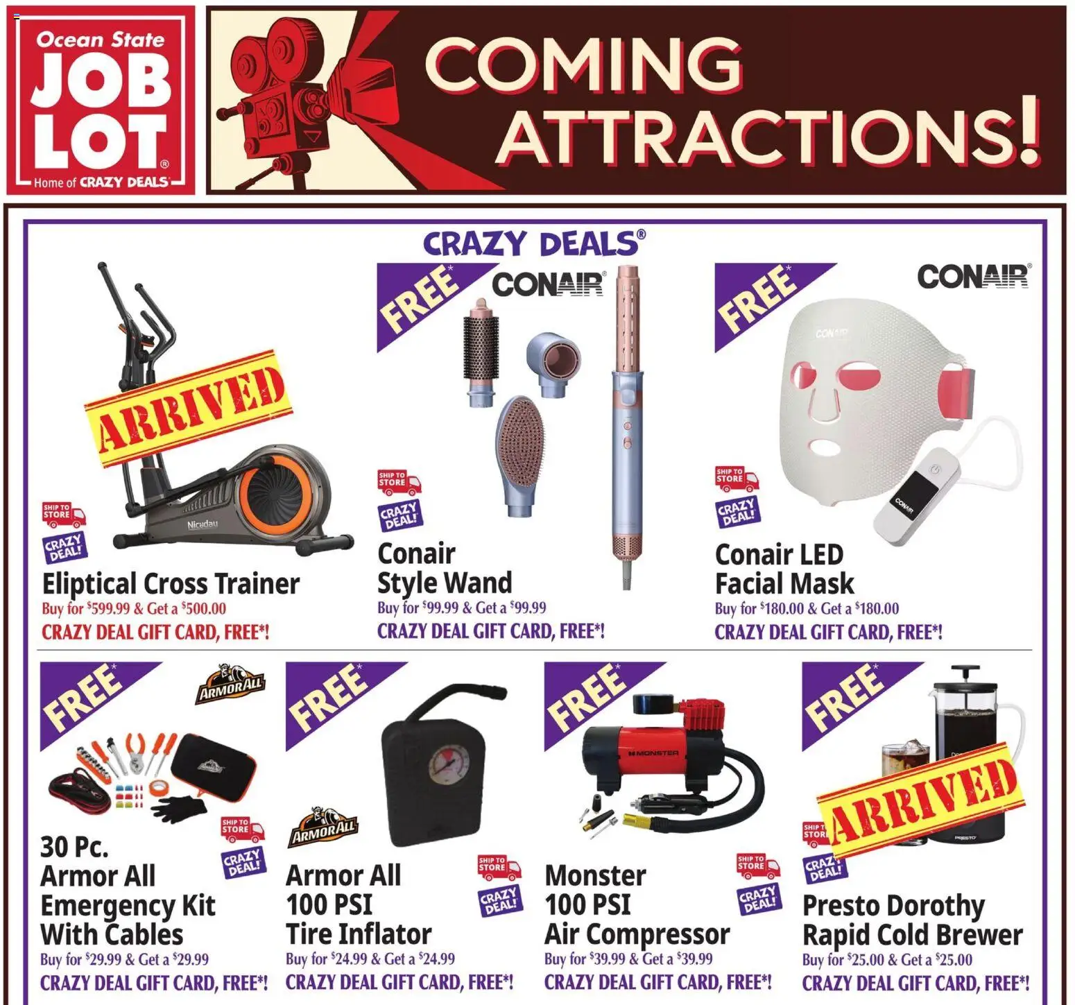 Ad Preview of Ocean State Job Lot Ocean State Job Lot Ad from 07/09/2026 - Tire, Air compressor, Mask, Compressor