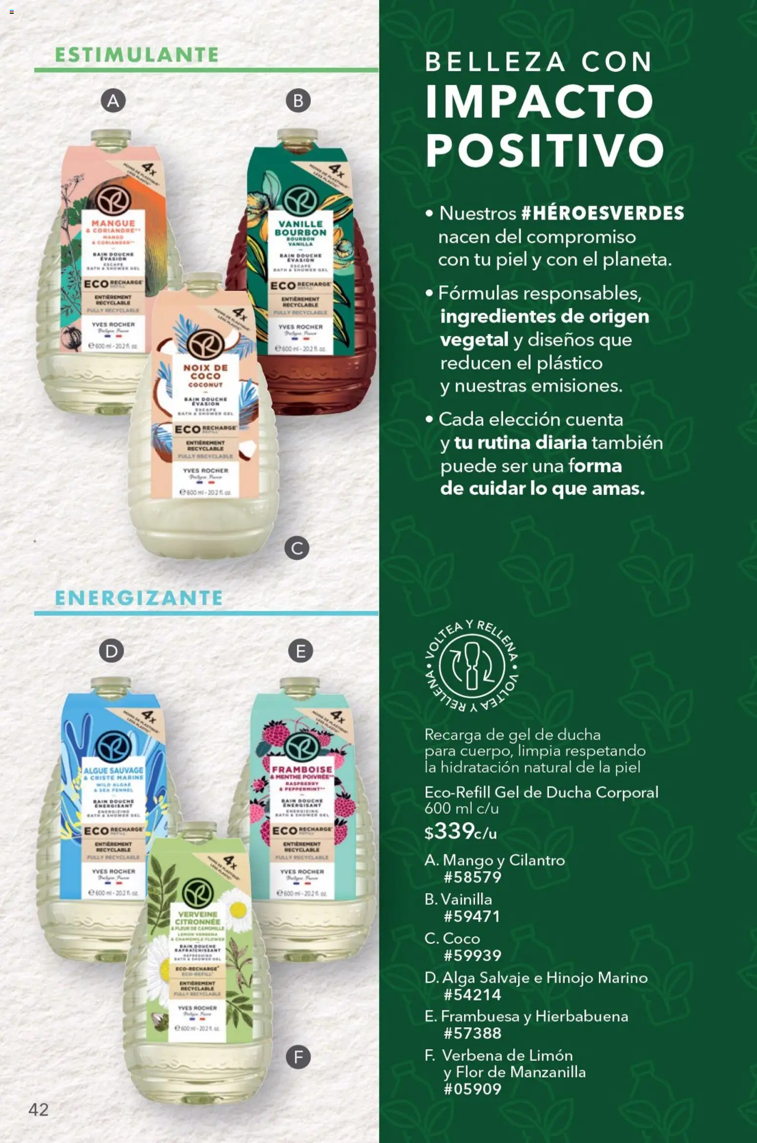 Vista previa las ofertas de la tienda Yves Rocher - Yves Rocher campaña 9 2026 desde el 23/06/2026 - Mango, Coco, Limón, Vainilla, Hinojo, Ingredientes, Gel de ducha