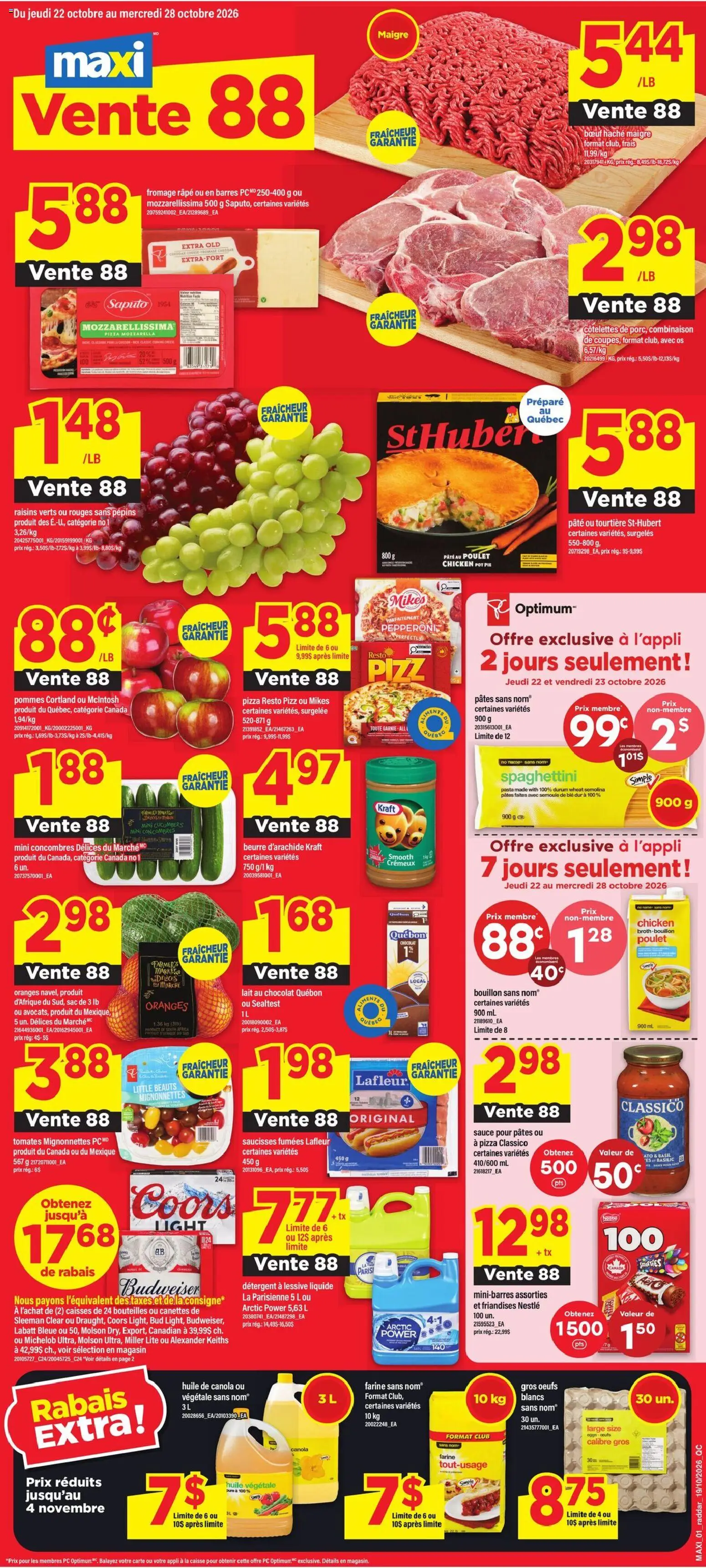 Preview of leaflet Maxi weekly flyer / circulaire from shop Maxi is valid from Oct 22, 2026