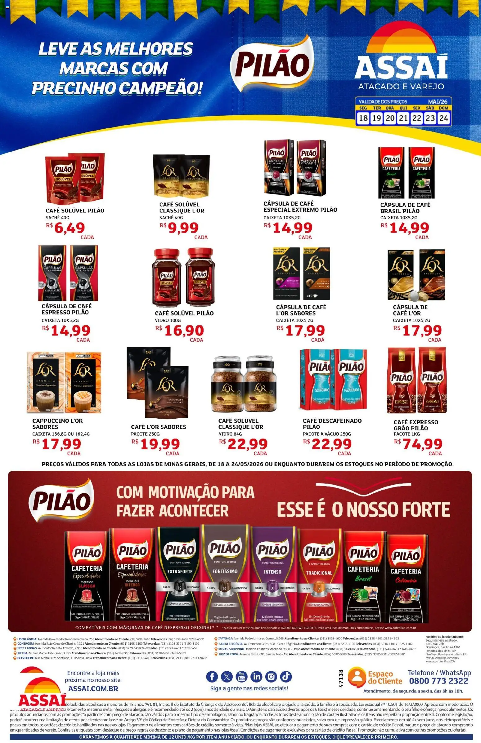 Pré-Visualização do folheto "Assaí Atacadista ofertas - MG" da loja Assaí Atacadista válido a partir de 18/05/2026