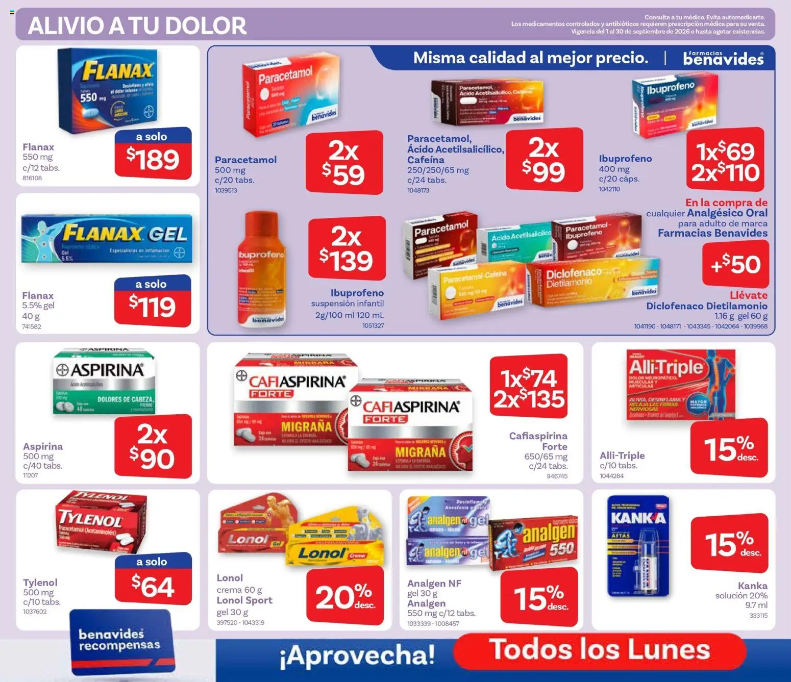 Vista previa las ofertas de la tienda Farmacia Benavides - Farmacia Benavides catálogo desde el 01/09/2026 