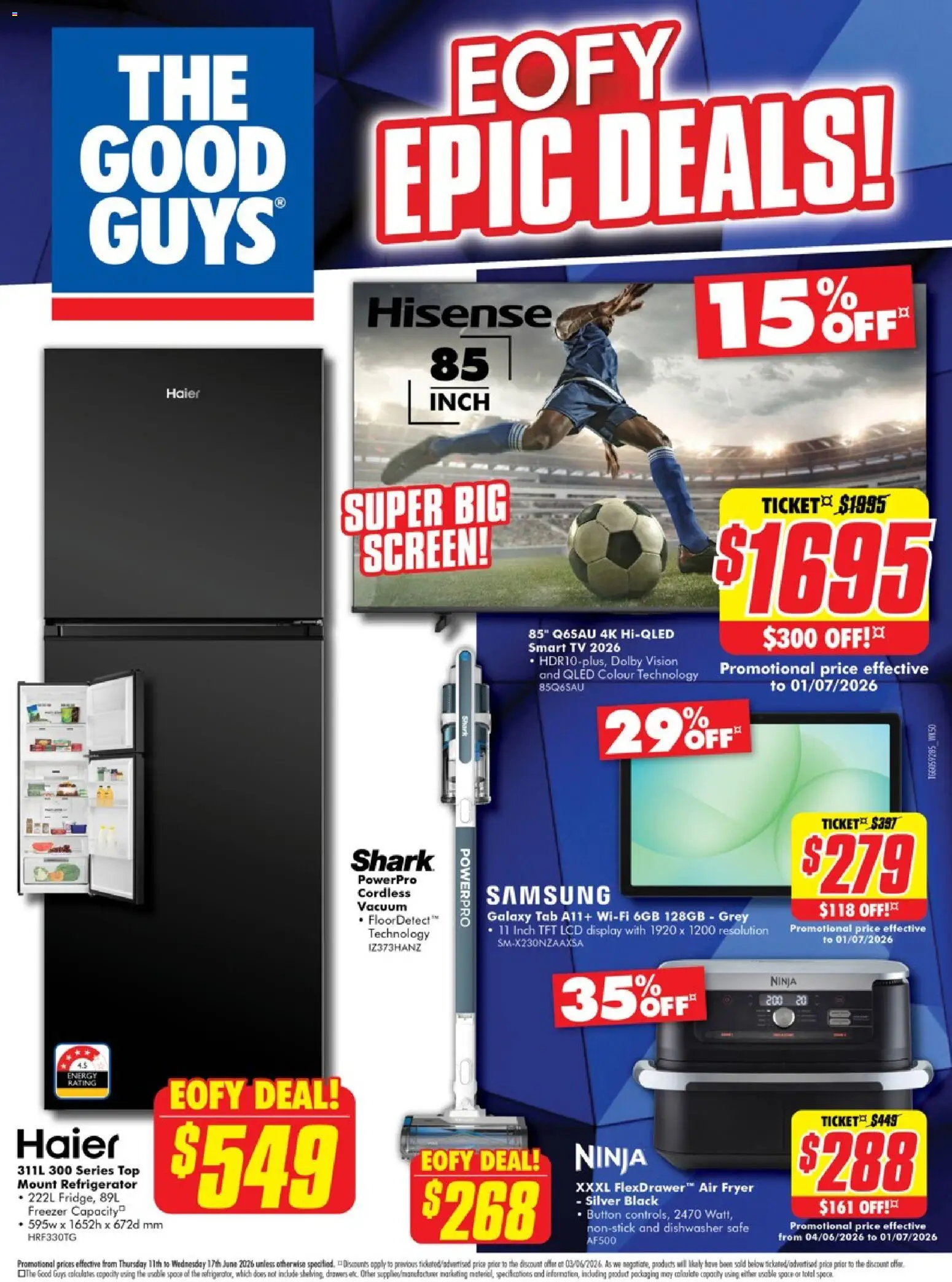 Preview of catalogue The Good Guys Eofy epic deals from shop The Good Guys valid 10/06/2026