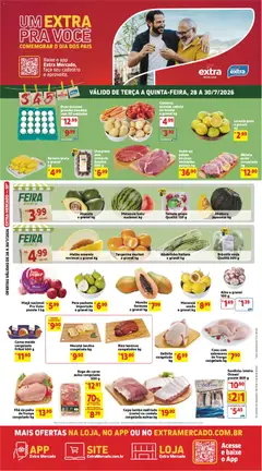 Pré-Visualização do folheto "Extra ofertas de Mercado Terça e Quinta" da loja Extra válido a partir de 28/07/2026