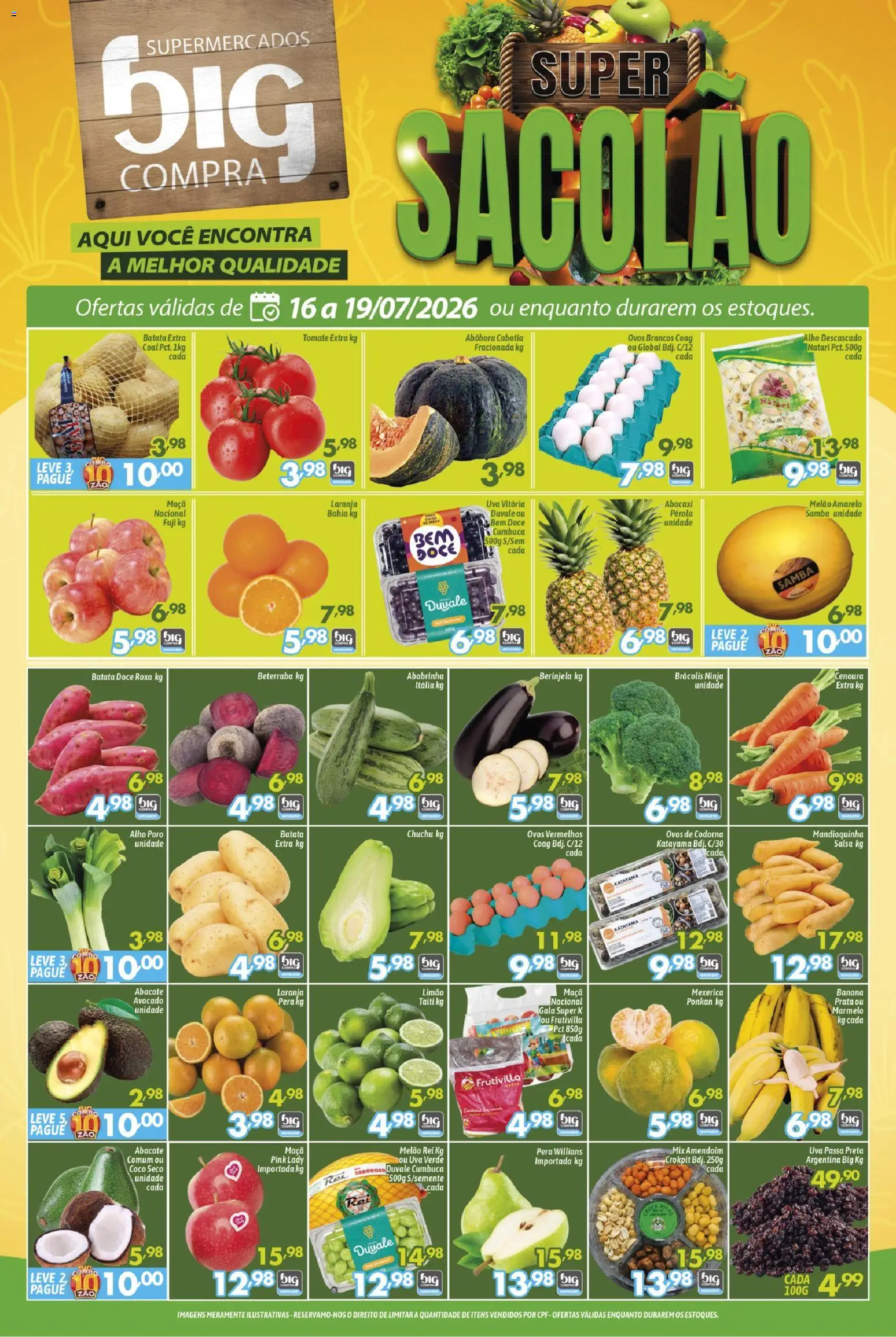 Pré-Visualização do folheto "Big Compra ofertas Sacolão" da loja Big Compra válido a partir de 16/07/2026