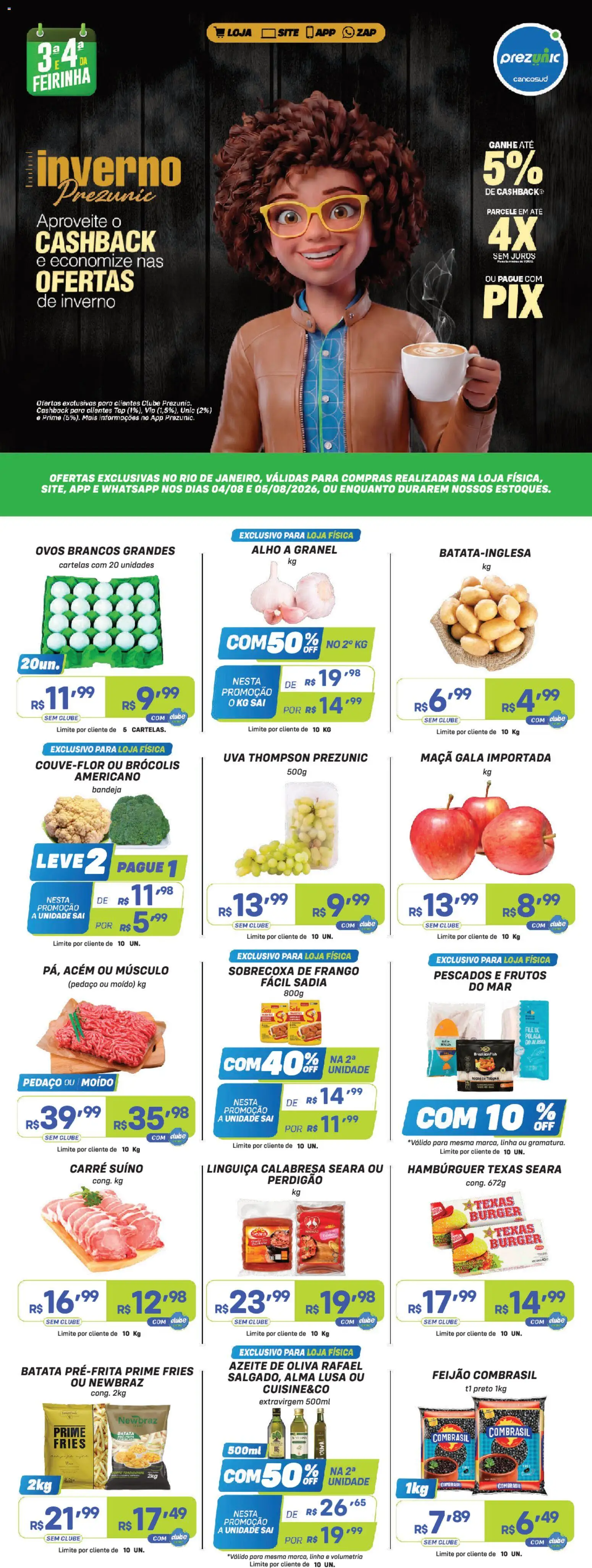 Pré-Visualização do folheto "Prezunic ofertas" da loja Prezunic válido a partir de 04/08/2026