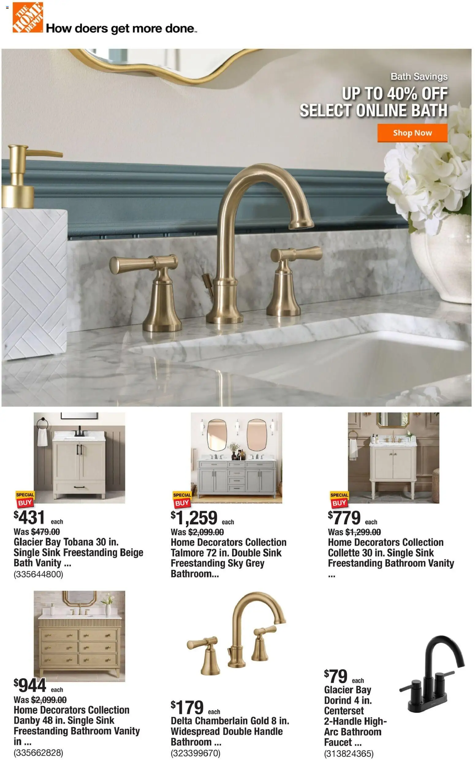 Ad Preview of Home Depot Home Depot Weekly Ad from 09/10/2026 - Bath