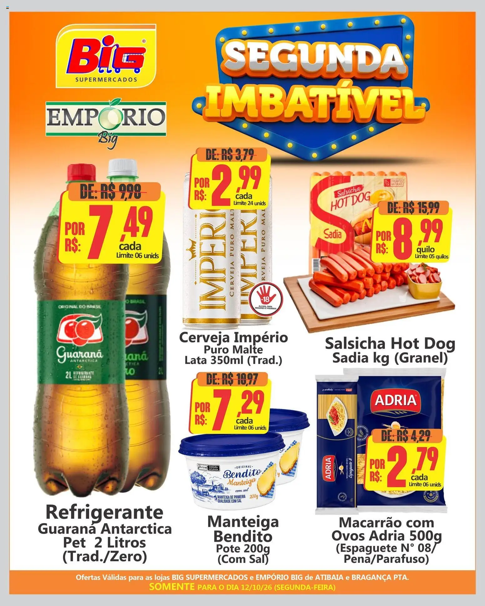 Pré-Visualização do folheto "Big Supermercados ofertas do Dia" da loja Big Supermercados válido a partir de 12/10/2026
