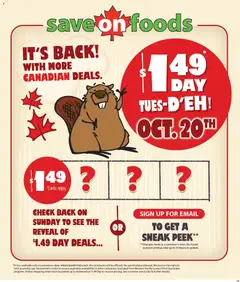 Preview of leaflet Save on foods weekly flyer / circulaire from shop Save on foods is valid from Oct 15, 2026