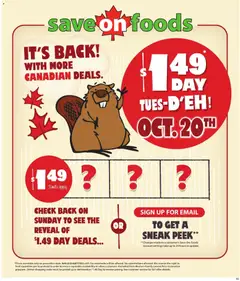 Un aperçu du dépliant Save on foods weekly flyer / circulaire du magasin Save on foods est valide à partir 15 oct. 2026
