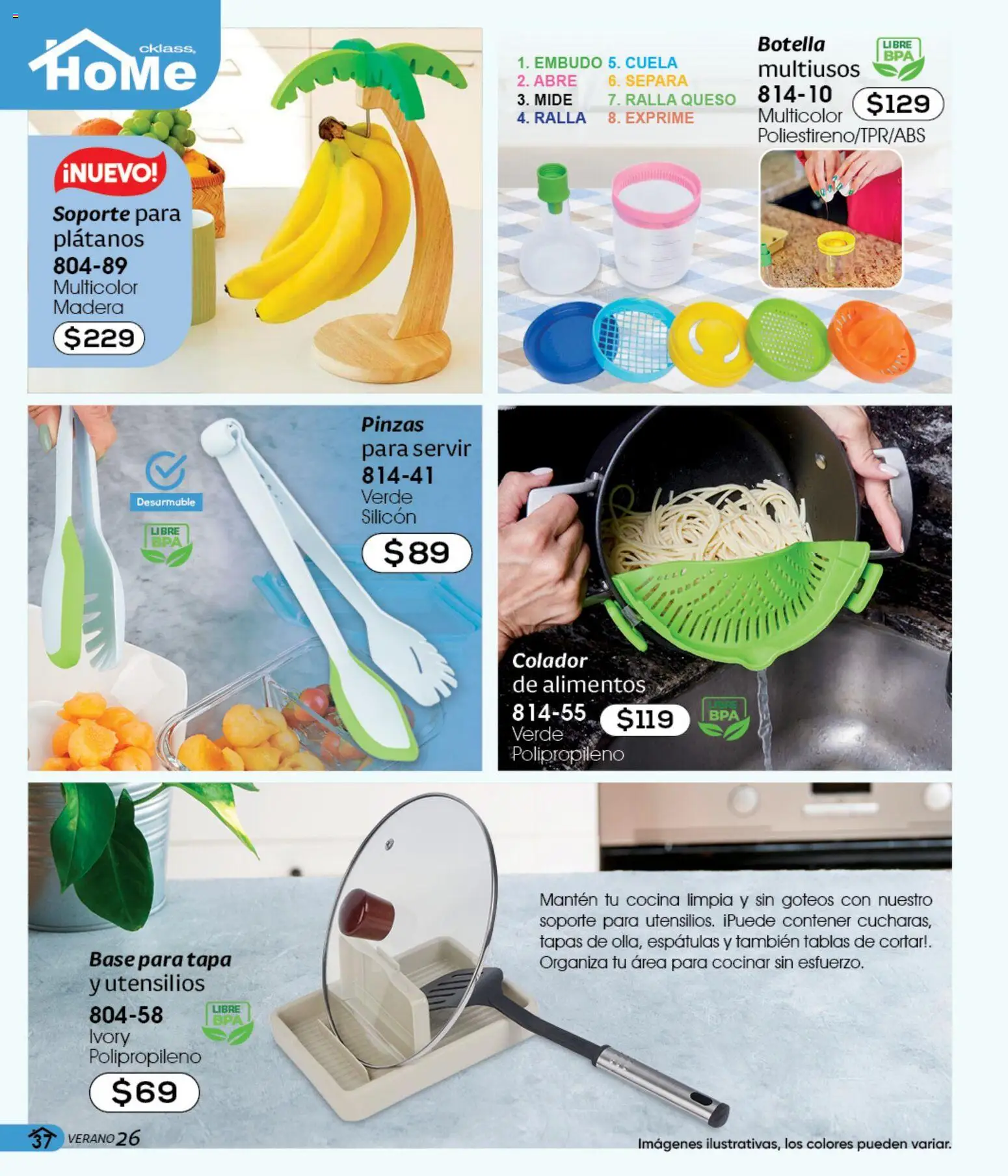 Vista previa las ofertas de la tienda Cklass - Cklass catálogo Verano Handbags desde el 05/03/2026 - Cocina, Queso, Plátanos, Alimentos, Botella, Colador