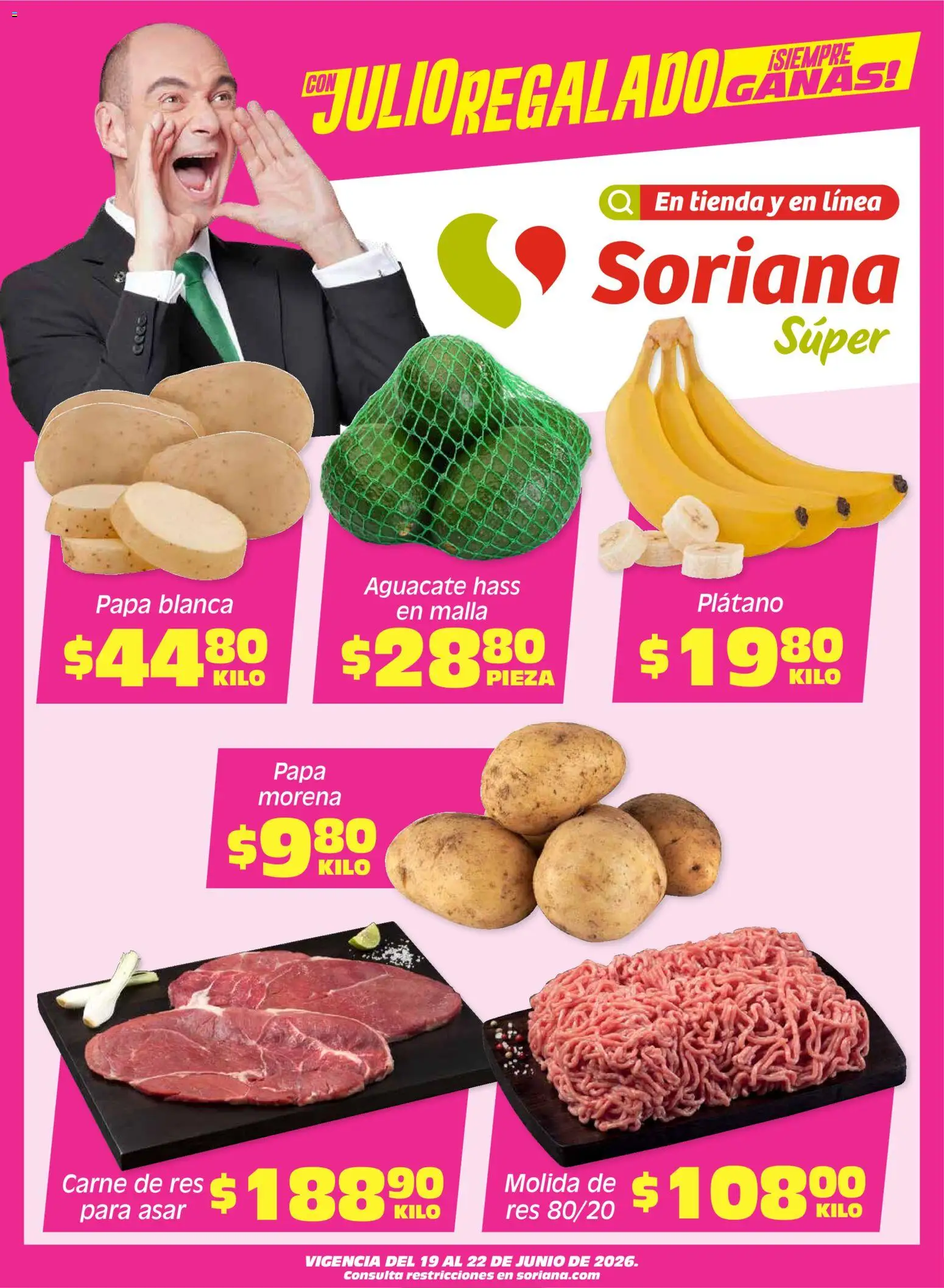 Vista previa las ofertas de la tienda Soriana - Soriana Fin de Semana Súper: Tijuana, Mexicali, Ensenada, San Luis Río Colorado y Tecate desde el 19/06/2026 