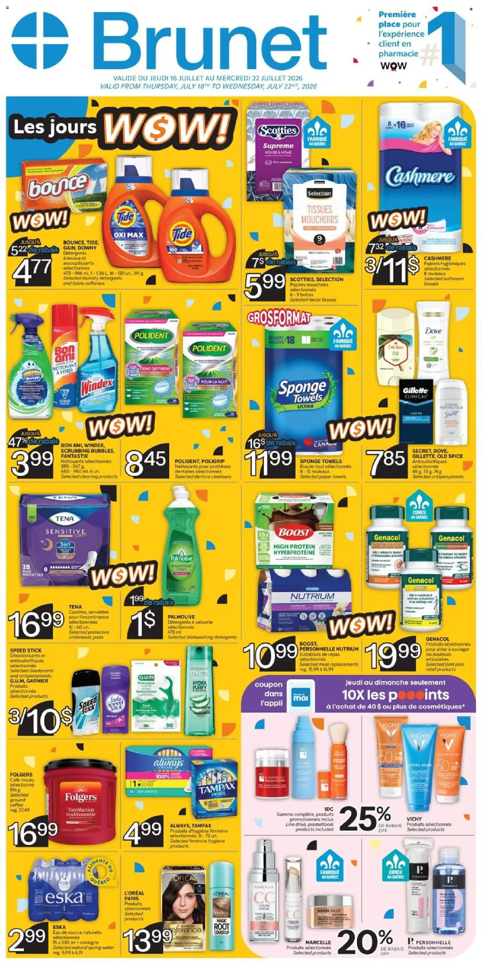 Preview of leaflet Brunet weekly flyer / circulaire from shop Brunet is valid from Jul 16, 2026