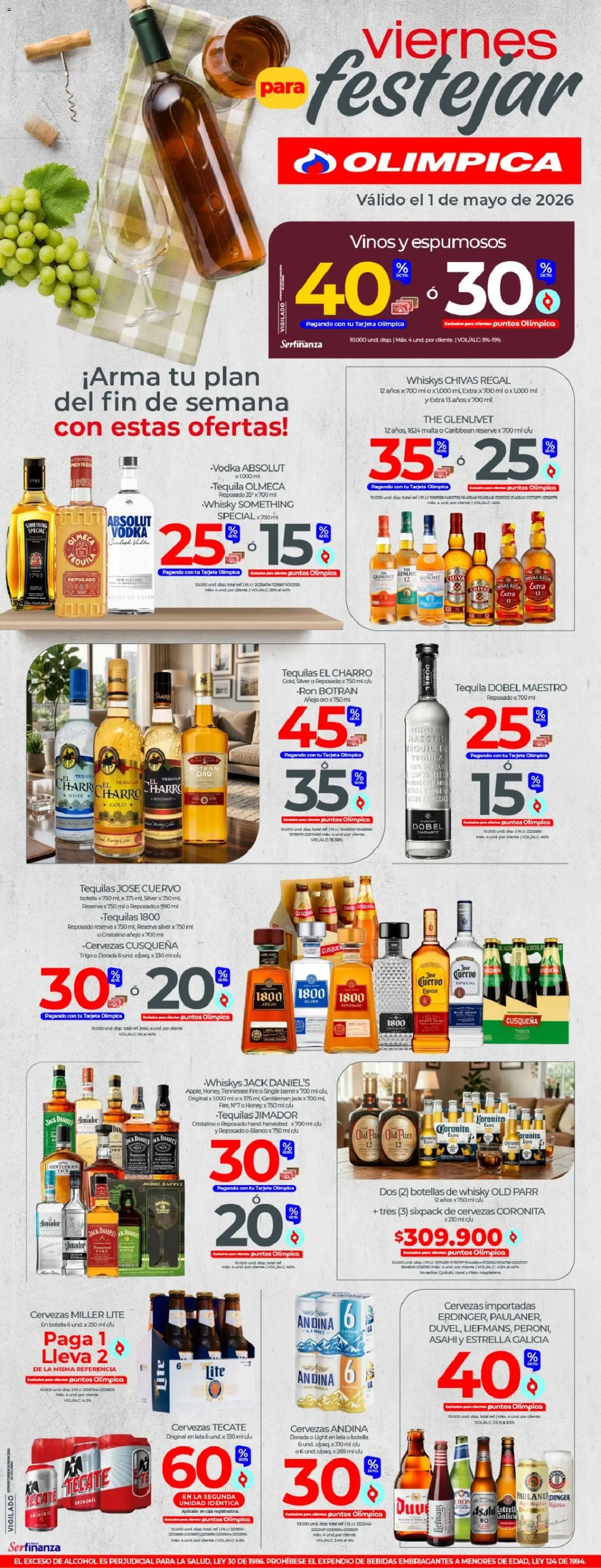  Vista previa del prospecto Olímpica catálogo Viernes para festeja del almacen Olímpica válida del 30/04/2026 al 01/05/2026
