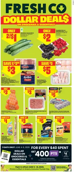 Un aperçu du dépliant FreshCo weekly flyer / circulaire du magasin FreshCo est valide à partir 4 juin 2026