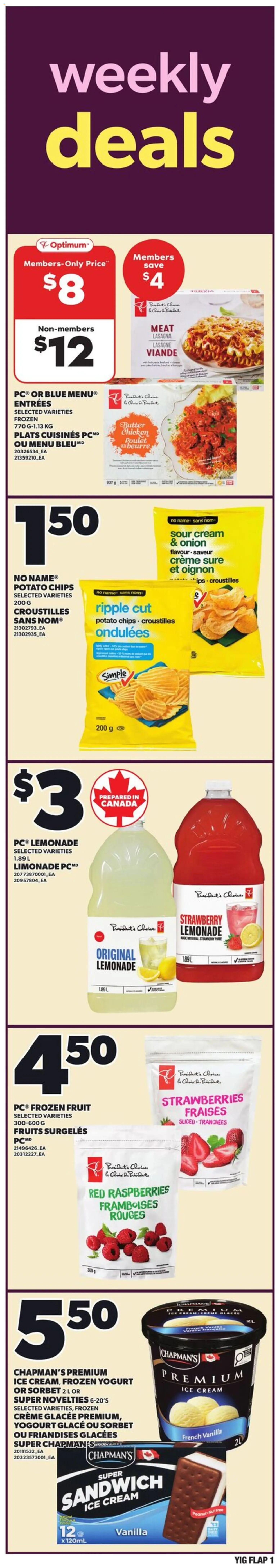 Preview of leaflet Independent Grocer weekly flyer / circulaire from shop Independent Grocer is valid from Apr 16, 2026 - Ice cream, Fruit, Ice, Strawberries, Meat, Chips, Lemonade, Sour cream