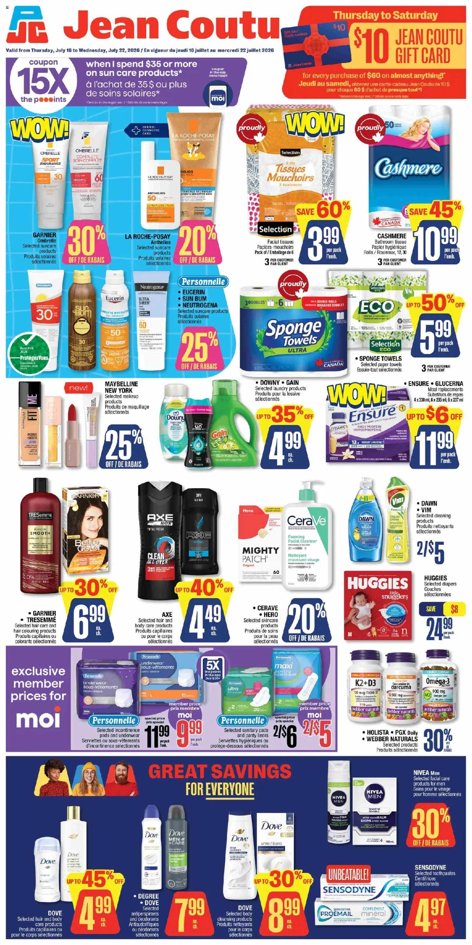 Preview of leaflet Jean Coutu weekly flyer from shop Jean Coutu is valid from Jul 16, 2026