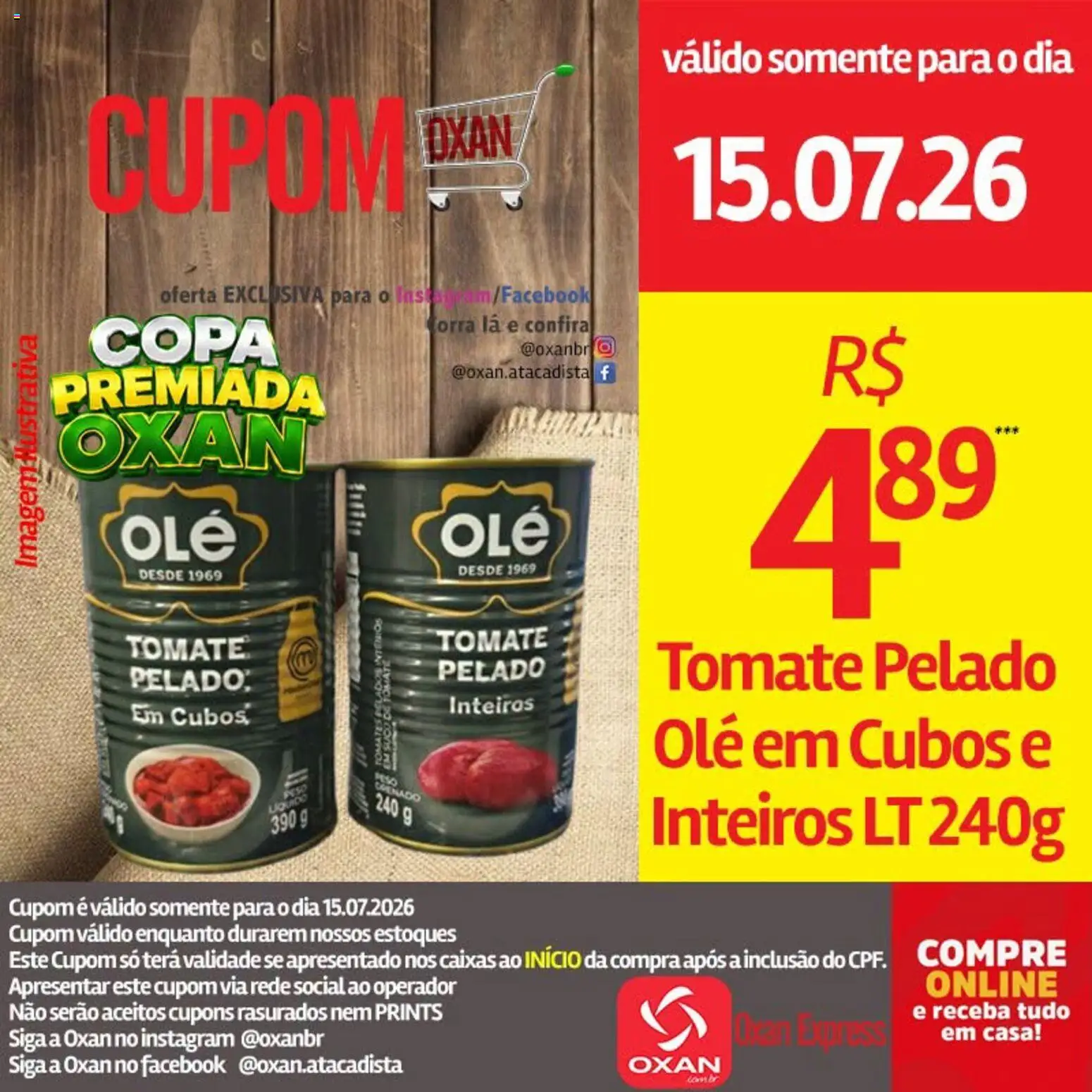 Ofertas Oxan Atacadista até 15/07/2026.