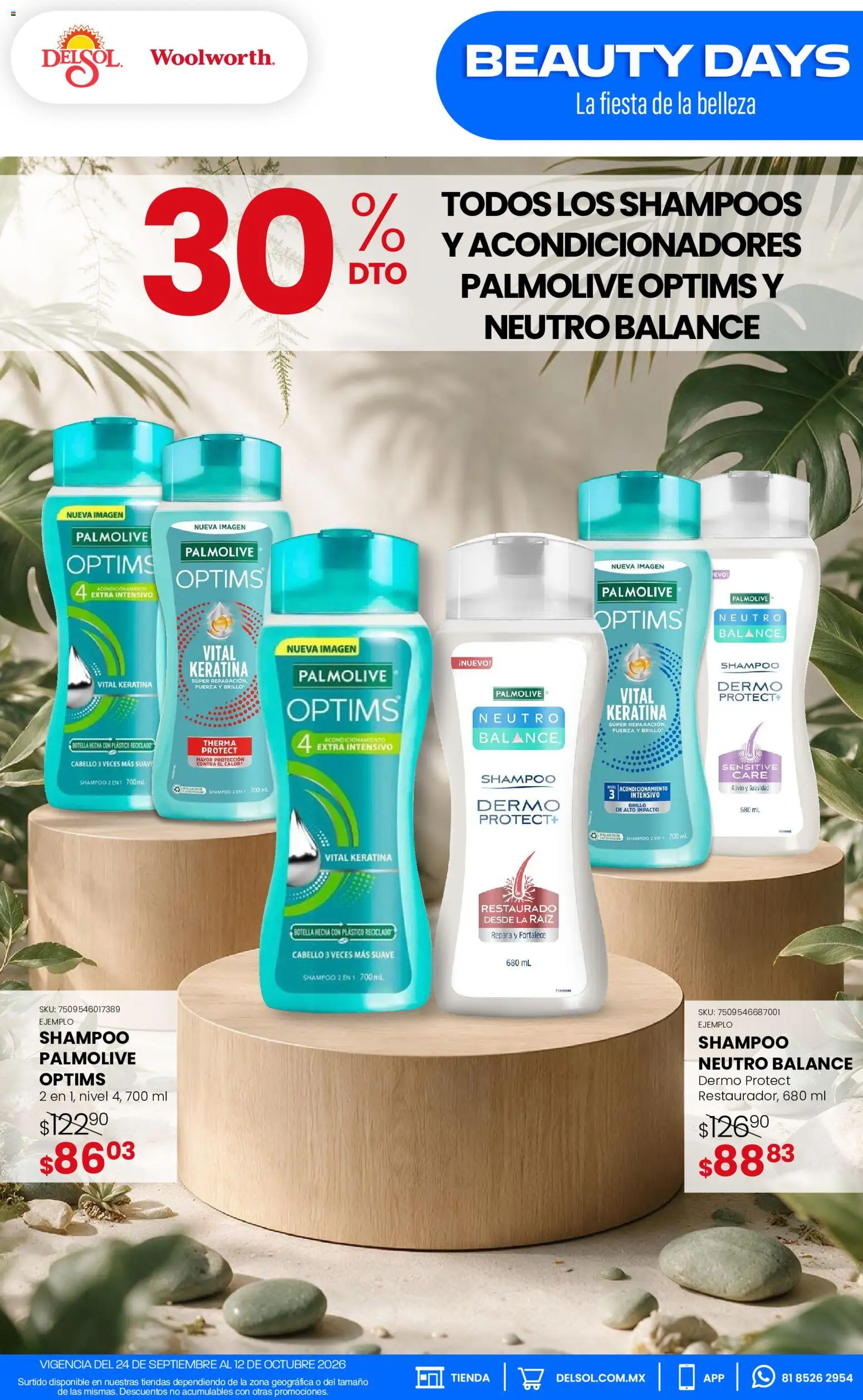 Vista previa las ofertas de la tienda Del Sol y Woolworth - Del Sol y Woolworth catálogo Pasillo Colgate Septiembre desde el 24/09/2026 - Shampoo, Botella, Brillo